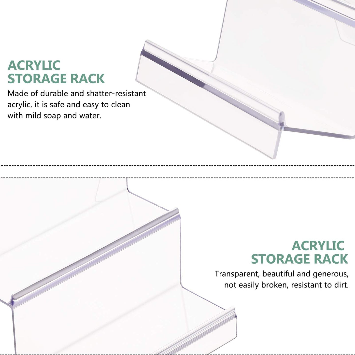 Cabilock Clear Acrylic Desktop Wallet Rack 2 Tier Storage Display Stand Holder for Purse Handbag Organizer Compact 5.71 X 5.51 X 4.72 Inch