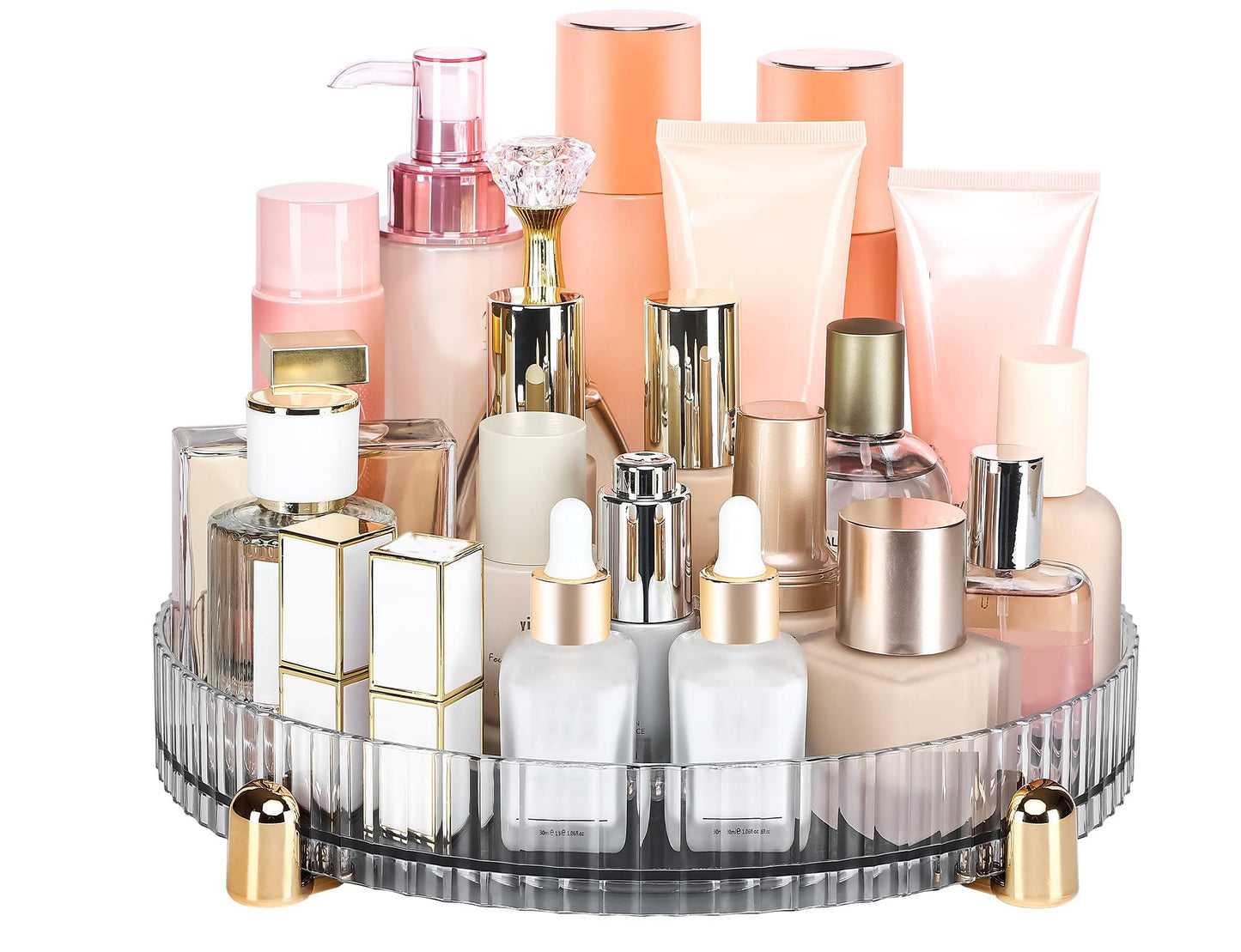 ROWNYEON 360 Rotating Makeup Organiser,Spinning Skincare organiser Bathroom Organiser Perfume Organiser Tray, Cosmetics Organizer Tray for