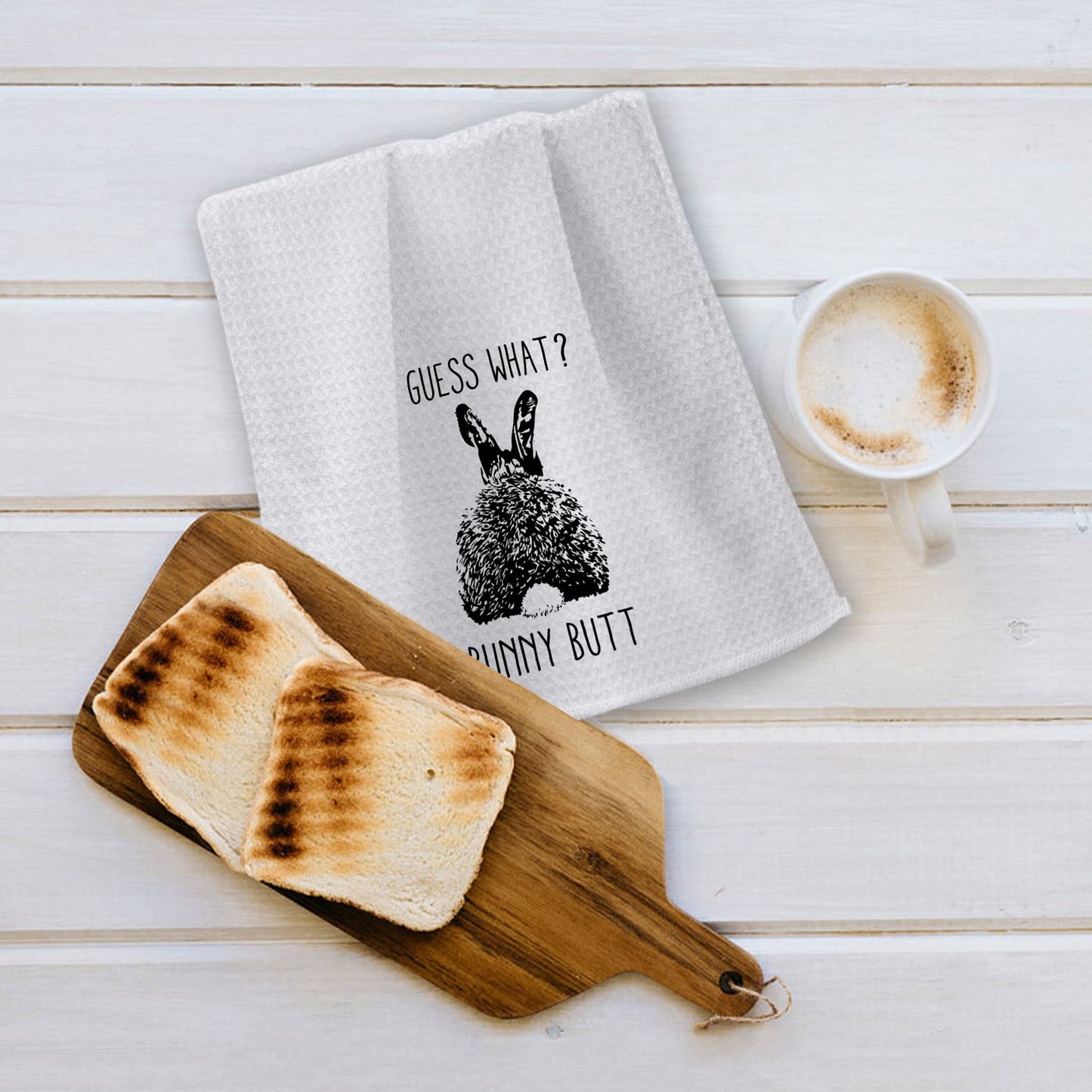 OHSUL Guess What? Bunny Butt Highly Absorbent Kitchen Towels Dish Towels Dish Cloth,Funny Bunny Rabbit Butt Hand Towels Tea Towel for Bathroom