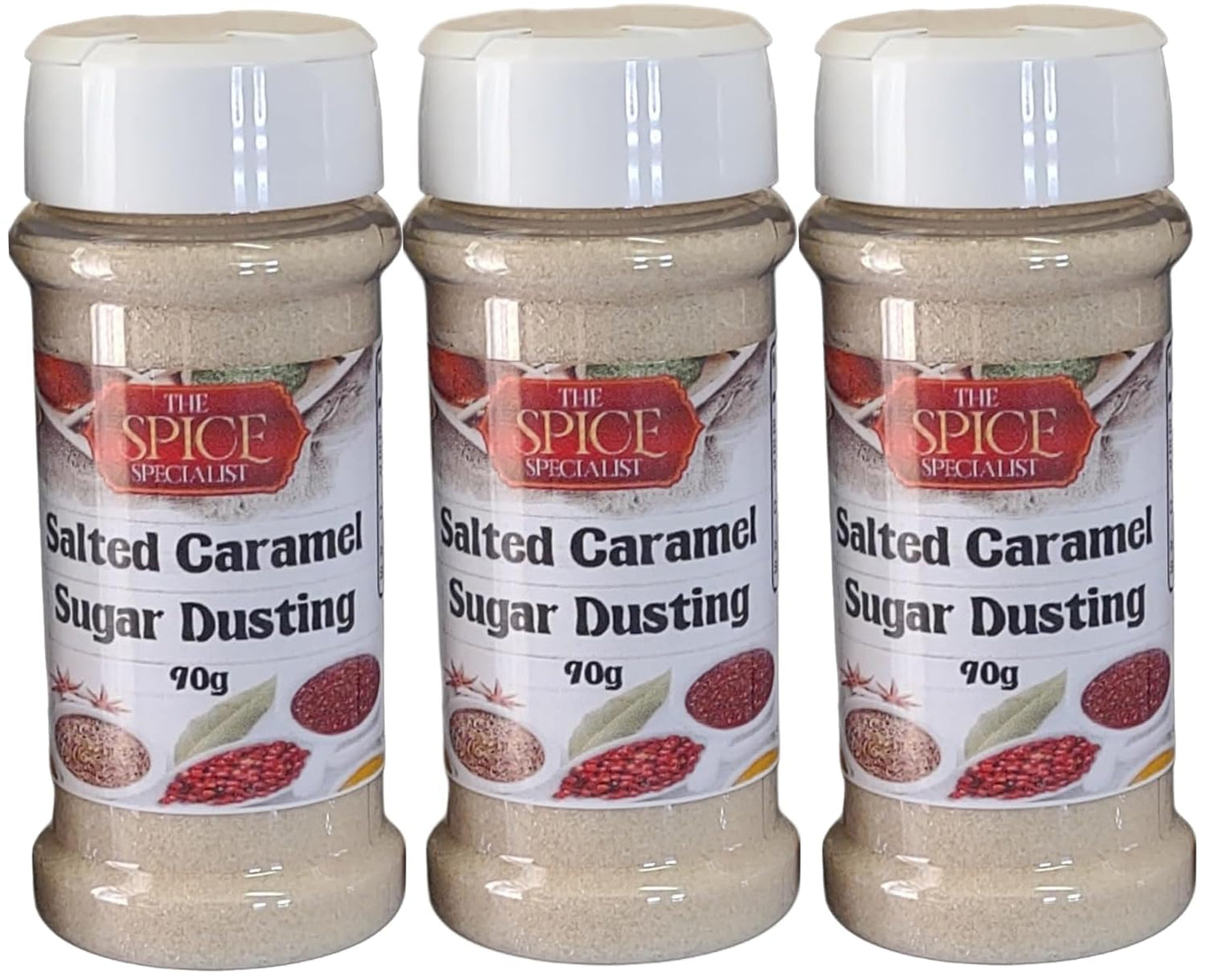 Salted Caramel Hot Drinks Dusting Topper Flavouring 3 Pack (3 x 90g) For Coffee, Hot Chocolate & Latte Topper, Popcorn Seasoning, Cupcake & Baking