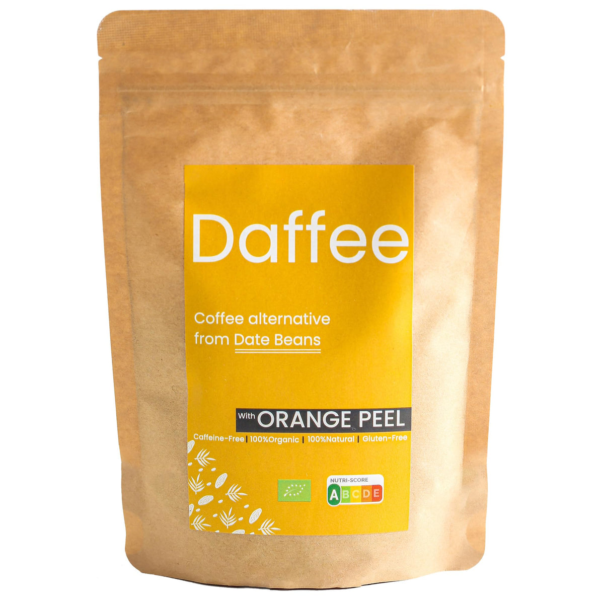 Daffee - Coffee Alternative From Ground Organic Date Beans and Natural Orange Peels | Caffeine Free Replacement - No CAF | Nutri Score A (250, Grams)