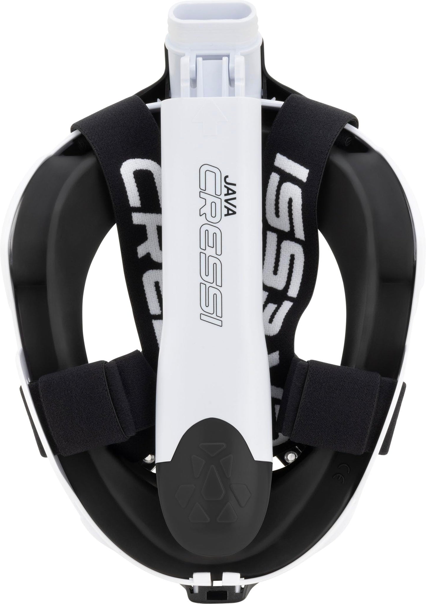 CRESSI Java Full Face Mask White/Black S/M-Unisex Full Face Snorkel Mask, Ultra Clear Anti Fog Lens, 100% Silicone, Snorkel Dry with Safety Valves,