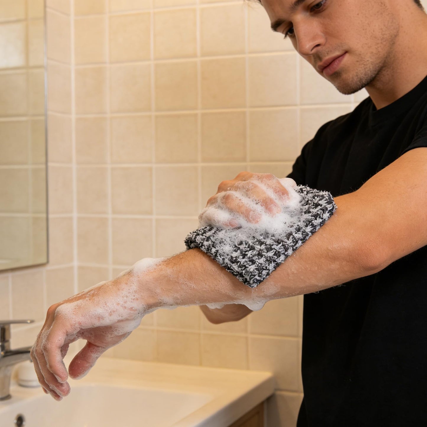 3Pcs Exfoliating Towel, Exfoliating Antibacterial Shower Towel, Japanese Washcloth Exfoliating Towels for Men Women