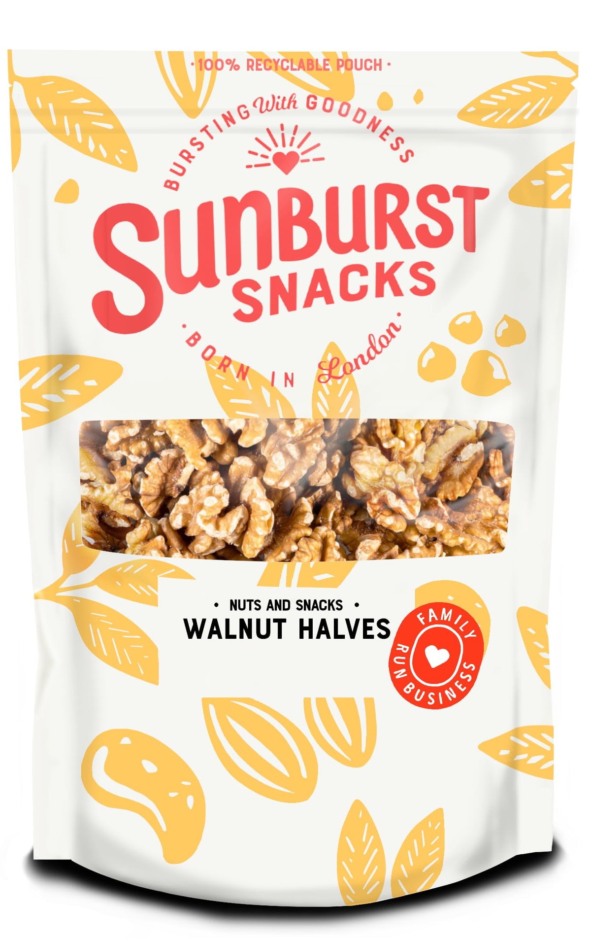 Sunburst Snacks Raw Walnuts 1KG, Whole Natural Nut Snack Plant Based Protein Re-Sealable Recyclable Pouch