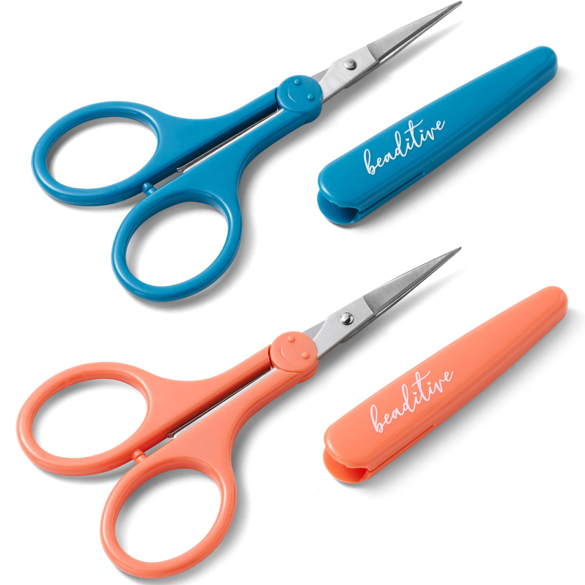 Beaditive High Precision Detail Scissors Set (2-Pc) Sharp, Fine Tips | Paper Cutting, Scrapbooking, Sewing, Crafting | Stainless Steel | Protective