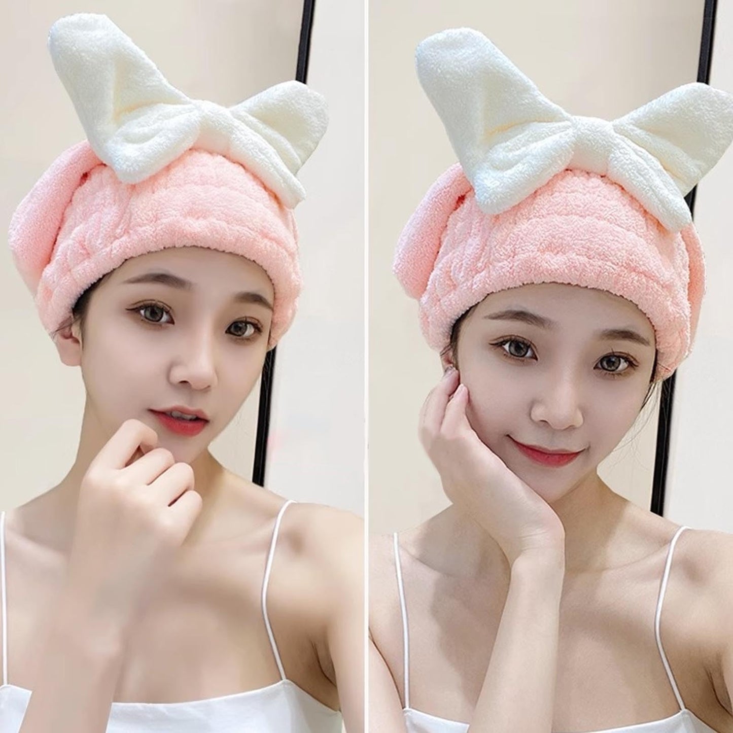 AWAVM Hair Towel Wrap,Rapid Drying Hair Towel,Microfibre Towel Super Absorbent Anti Frizz Dry Hair Hat for Women and Girls Drying Hair (2 PCS)
