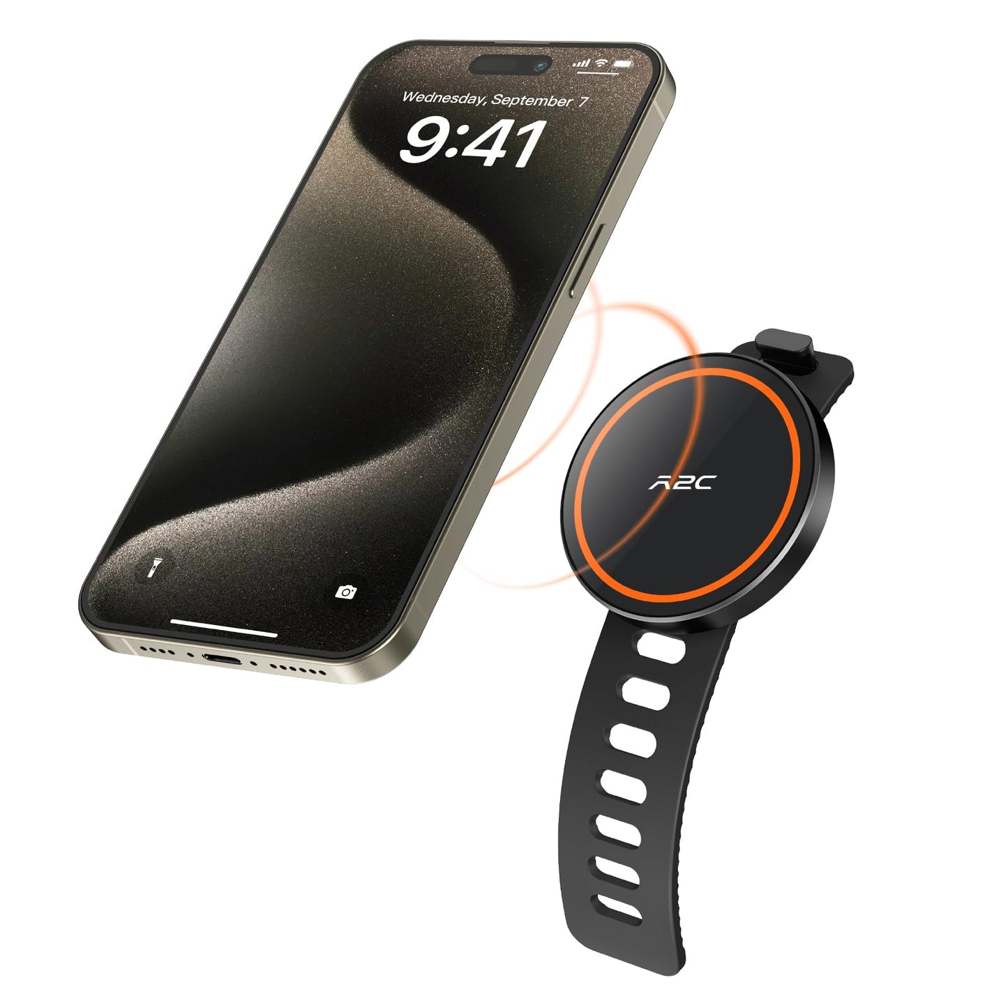 A2C Gym Fitness Phone Mount Mag-safe Car Mount, Magnetic Phone Holder for Gym, Home Fitness Bikes, Workout Equipment, Stroller and Cart Handlebars