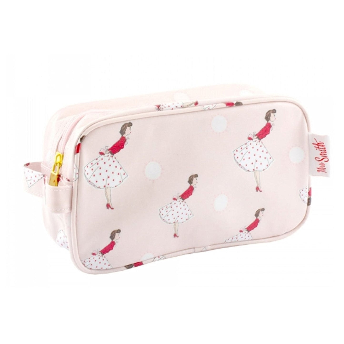 Pink 1950 Female Inspired Vintage Artwork Medium Wash / Toiletries / Cosmetics Bag