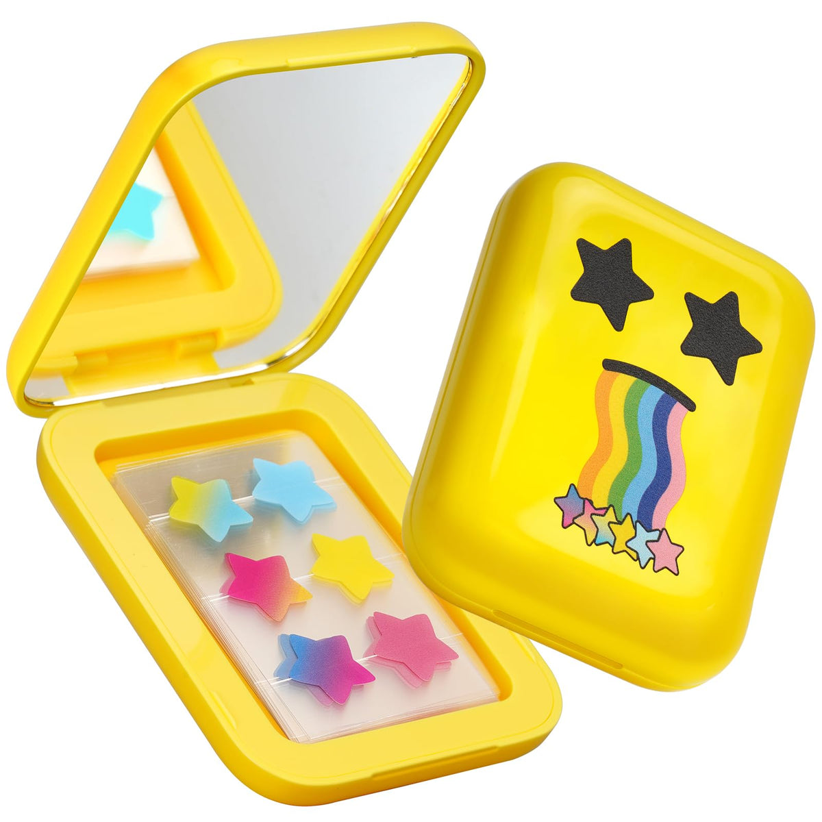 AUSLKA Star Pimple Patches - 150 Count - Hydrocolloid Patches,Cute Star Shape,Star Patches 6 Colors,Spot Stickers For Face And Skin,Portable Mirror