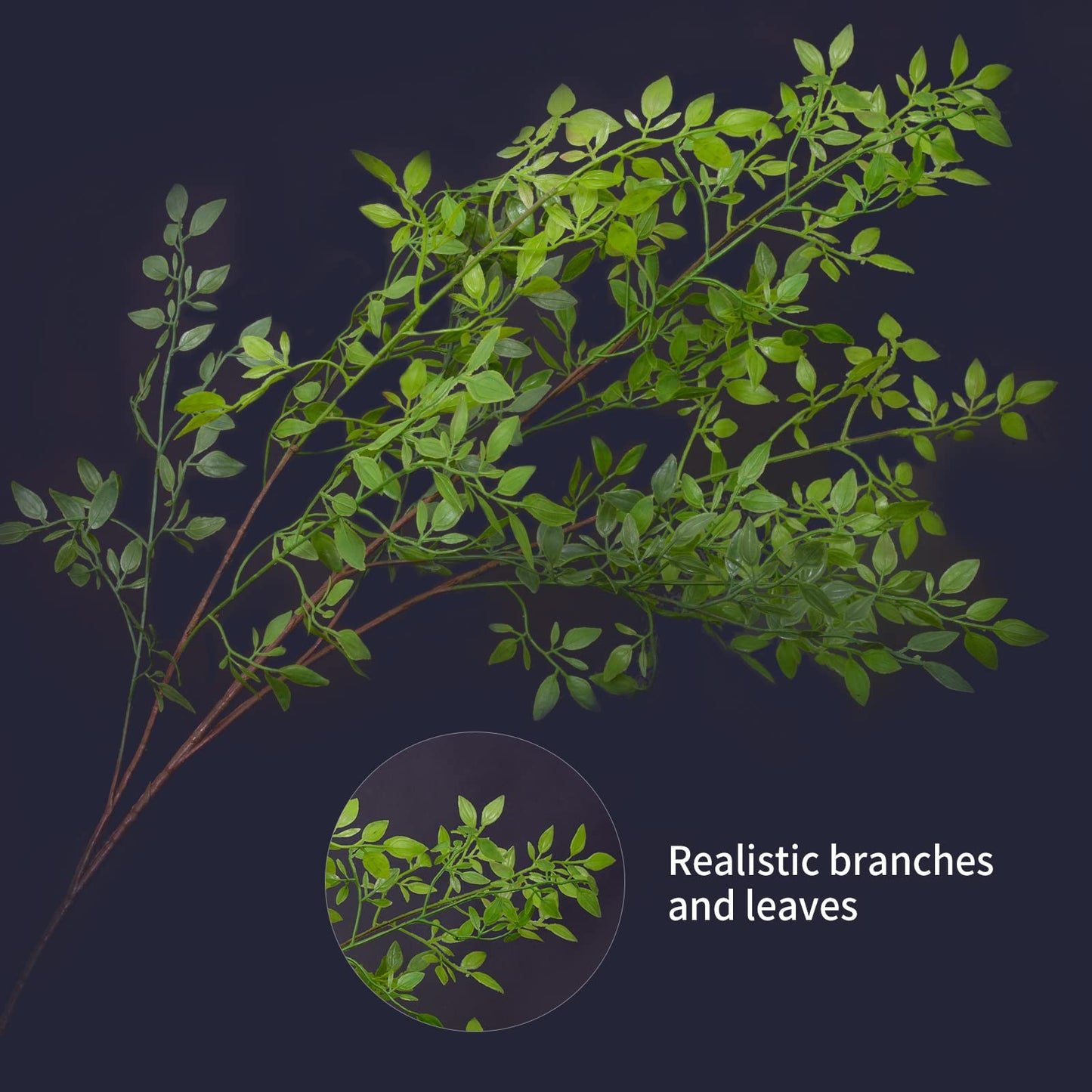 Melorca&Guilla Artificial Plants,4PCS 43.3" Green Nandina Faux Branches for Vase,Artificial Plants for Shop Garden Office Home Dcor