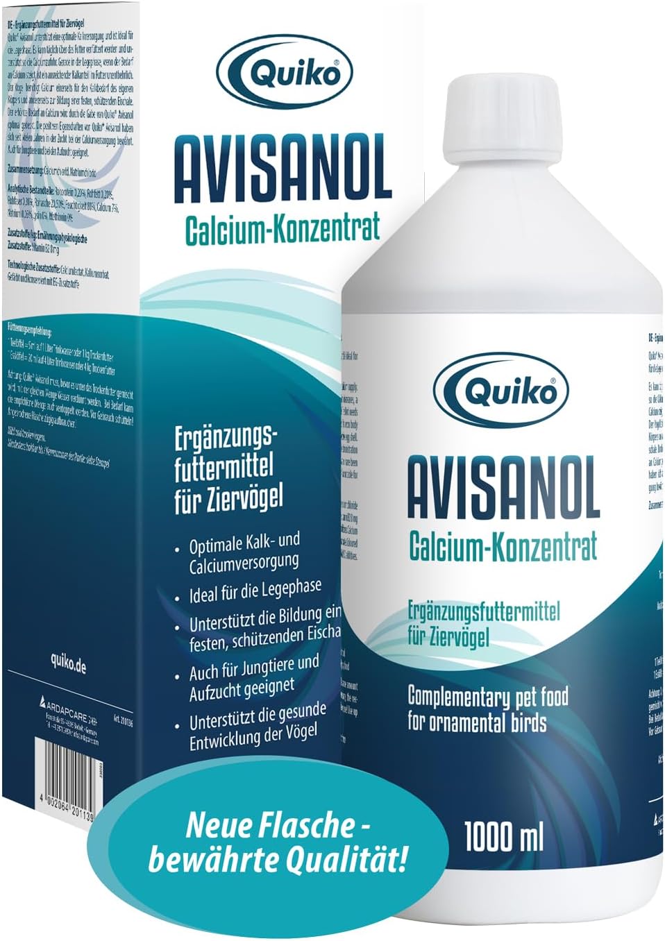 Quiko Avisanol Calcium Concentrate 1L, Best before 11/27, New but scruffy box