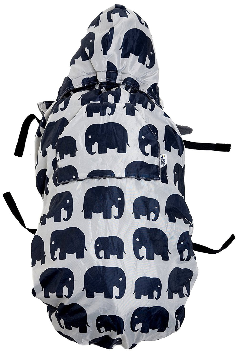 BundleBean - Babywearing All-Weather Waterproof Sling and Baby Carrier Cover (Grey Elephant) - Rain Cover with Fleece Lining, Universal Fit, Fits