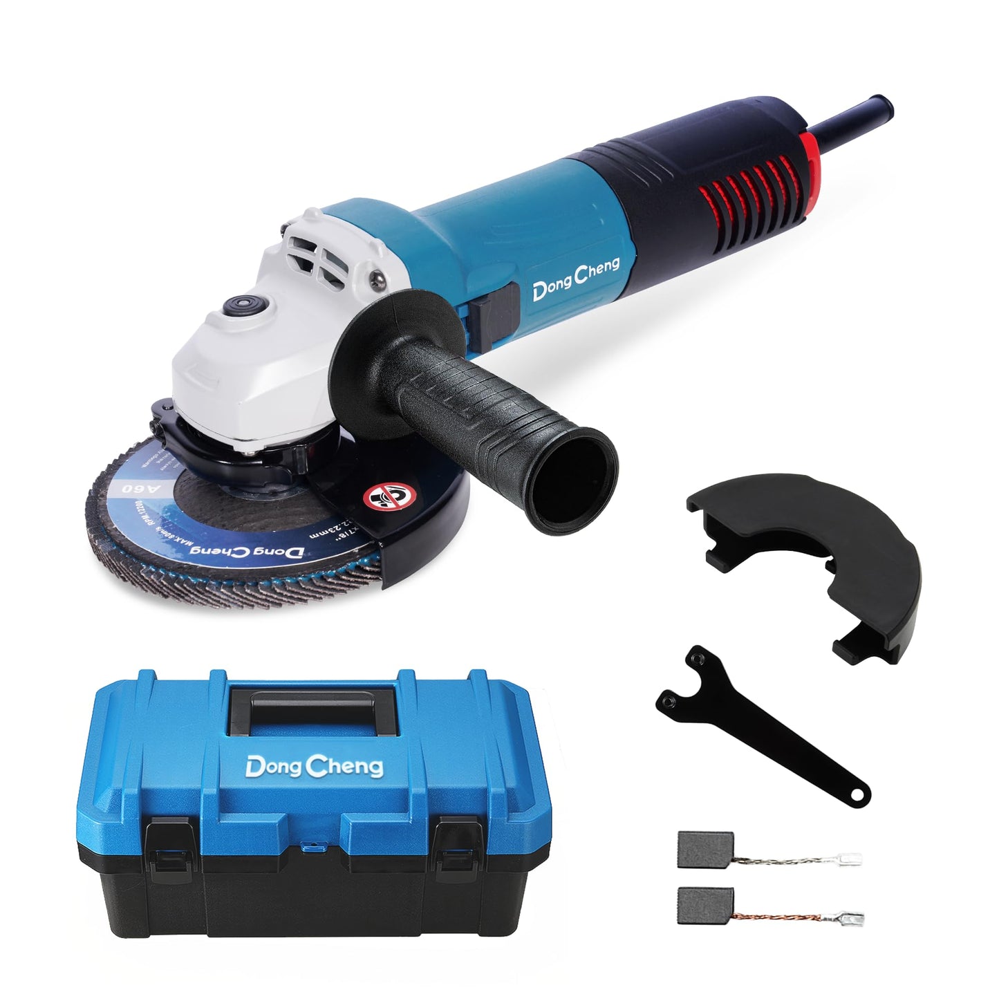 Dong Cheng Angle Grinder 115mm 800W, Compact Angle Grinder with Storage Hard Case & Quick-Change Guard, Professional for Cutting, Grinding, Polishing