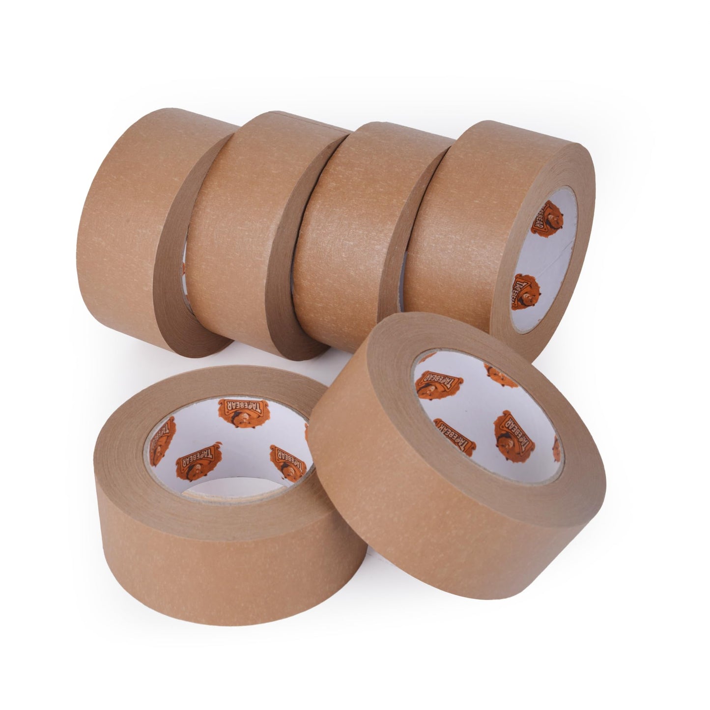 TAPEBEAR Eco-Friendly Kraft Paper Tape, Biodegradable Kraft Paper Tape, Recyclable Writable Packing Tape, Non-Coated Surface for Masking, Sealing, and