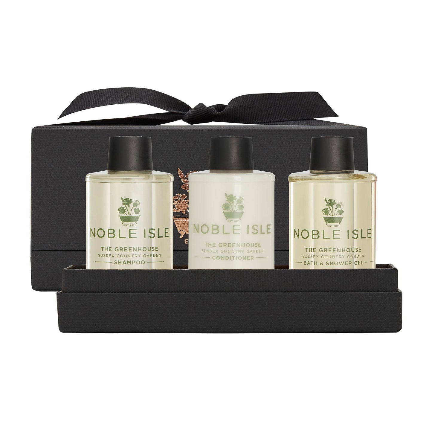 Noble Isle Gift Set | Luxury Greenhouse Trio (Shampoo,Conditioner & Bath & Shower Gel) Gift Set for Women & Men | Vegan Friendly, Real Perfume,