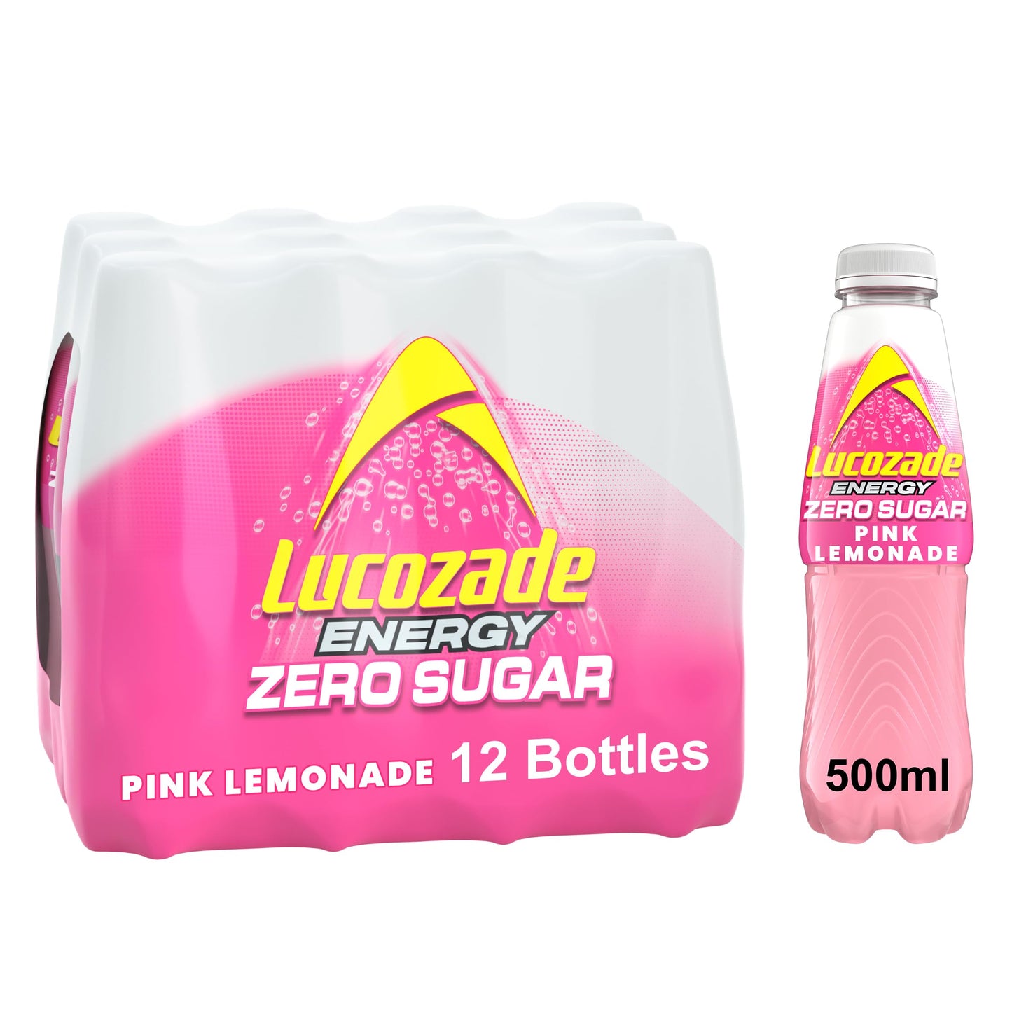 Lucozade Energy Zero Sugar Drink 500ml (Pack of 12)