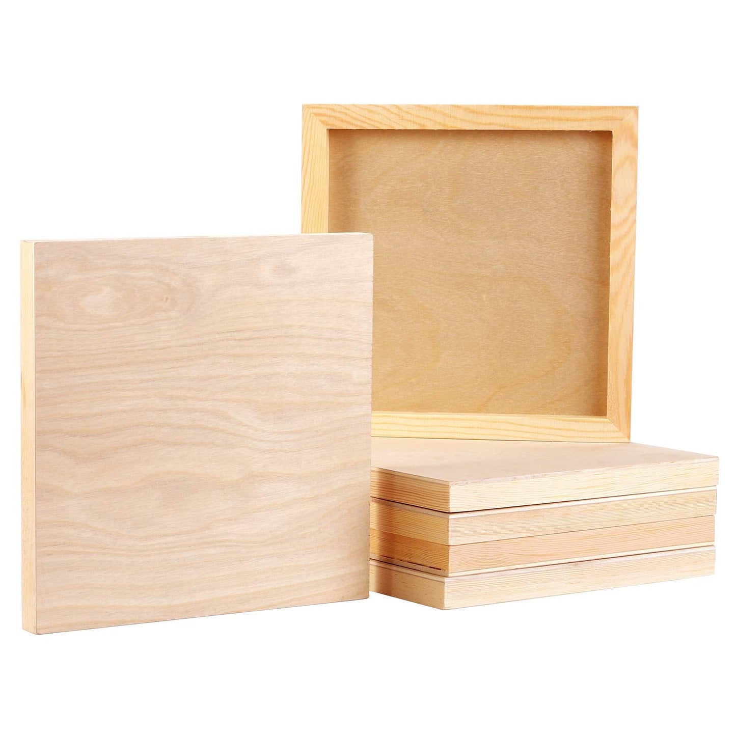 Yarlung 6 Pack 8 x 8 Inches/20x20cm Wooden Painting Panels, Unfinished Birch Wood Cradled Canvas Boards for Painting, Drawing, Watercolor, Encaustic