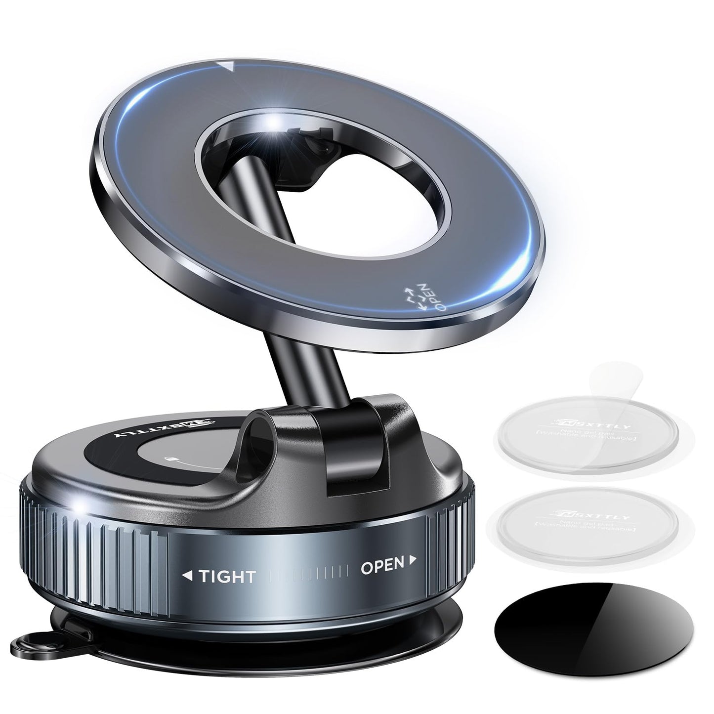 MSXTTLY Vacuum Magnetic Phone Holder for Car, 2026 Vmag-S1, Suction Phone Mount 360? Rotatable, Foldable & Adjustable, for iPhone 17 Pro MAX 16 15 14