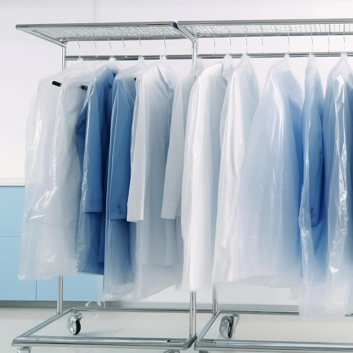 100 Pack Clear Plastic Clothing Bags Covers, Dustproof Garment Bags for Hanging Clothes