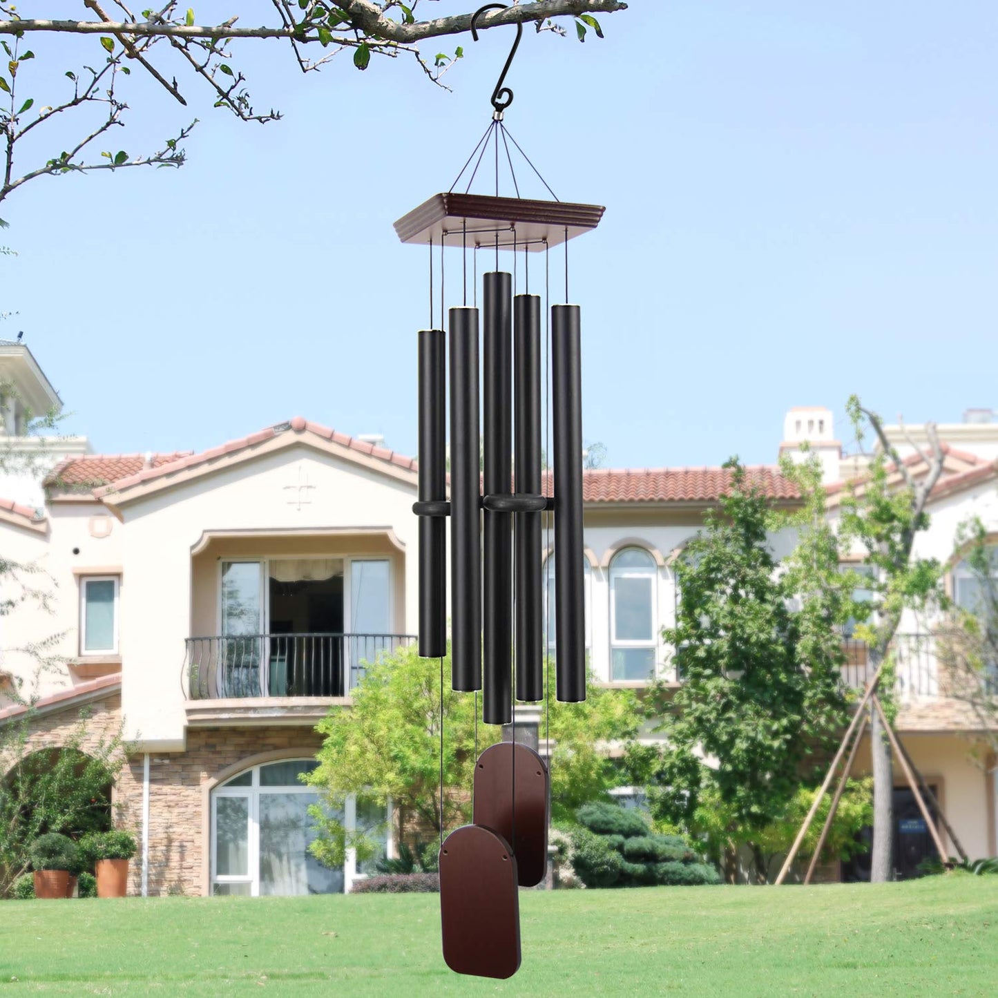 ASTARIN 48" Large Wind Chimes Outdoor Sympathy Wind Chime with 5 Heavy Aluminum Tubes Tuned Soothing Melody, Memorial Wind Chimes for Outside