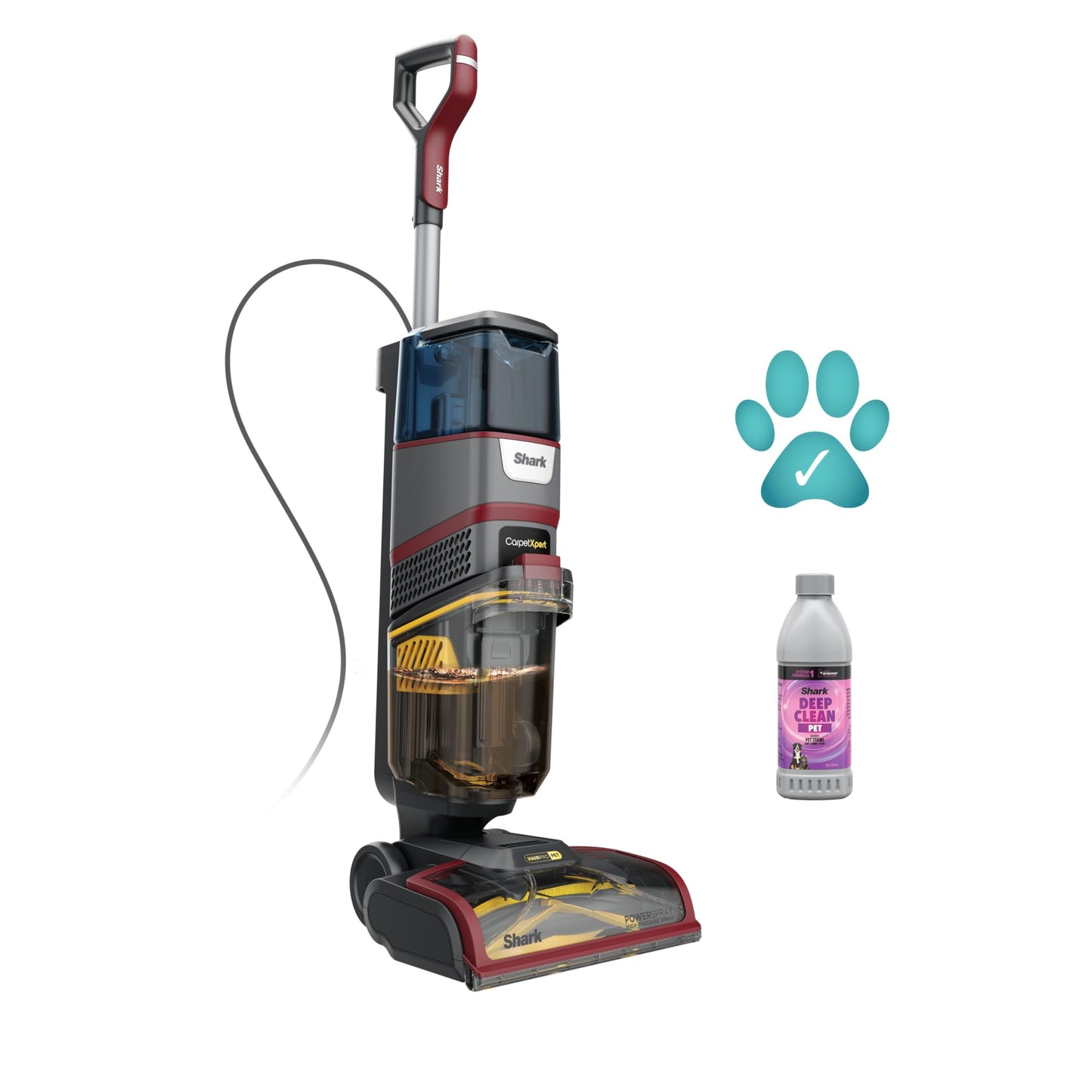 Shark CarpetXpert HairPro Pet Carpet Cleaner with Anti-Clog, Anti-Clump, Anti-Tangle, Removes Stains & Odours from Carpets & Rugs, Includes Deep Clean