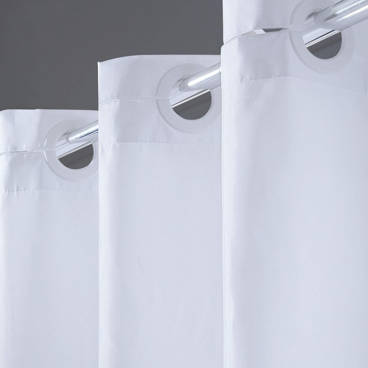 Furlinic Shower Curtain Polyester Mould Proof Resistantand Waterproof Washable Extra Long White Bath Curtains with Weight Tape for Wetroom 78x96 Inch.