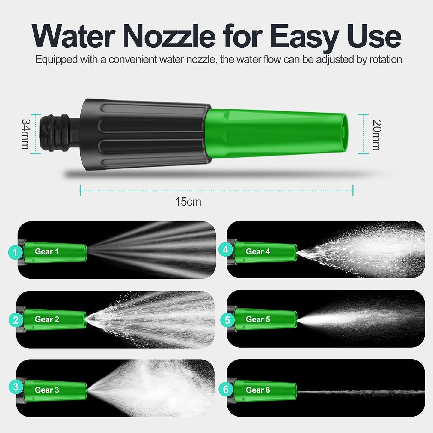 SPECILITE 50ft 304 Stainless Steel Garden Hose, Heavy Duty Flexible Metal Water Pipe with 2 Nozzles for Yard, Outdoor,No Kink and Tangle,Puncture