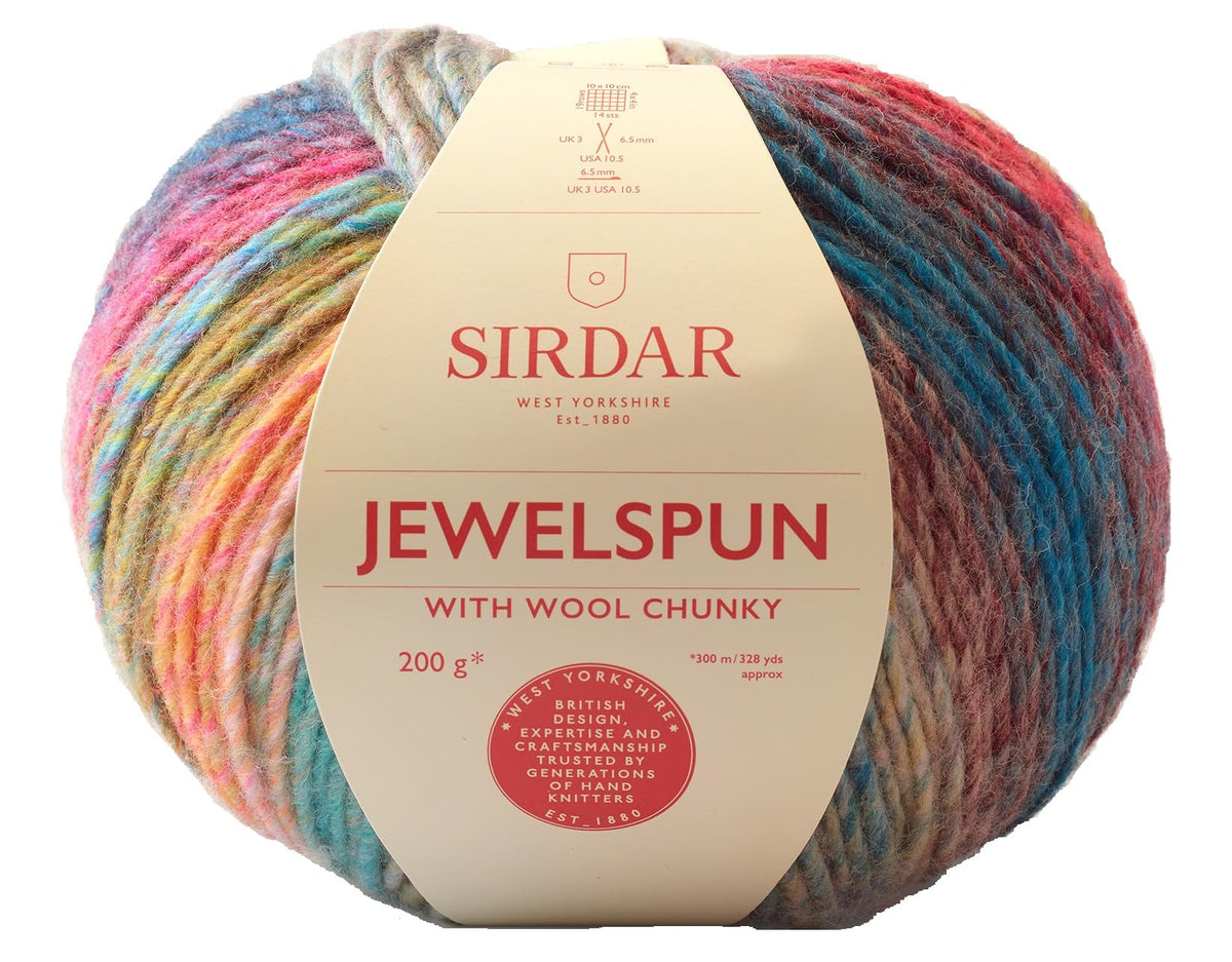 Sirdar Jewelspun with Wool Chunky, Precious Reef (204), 200g