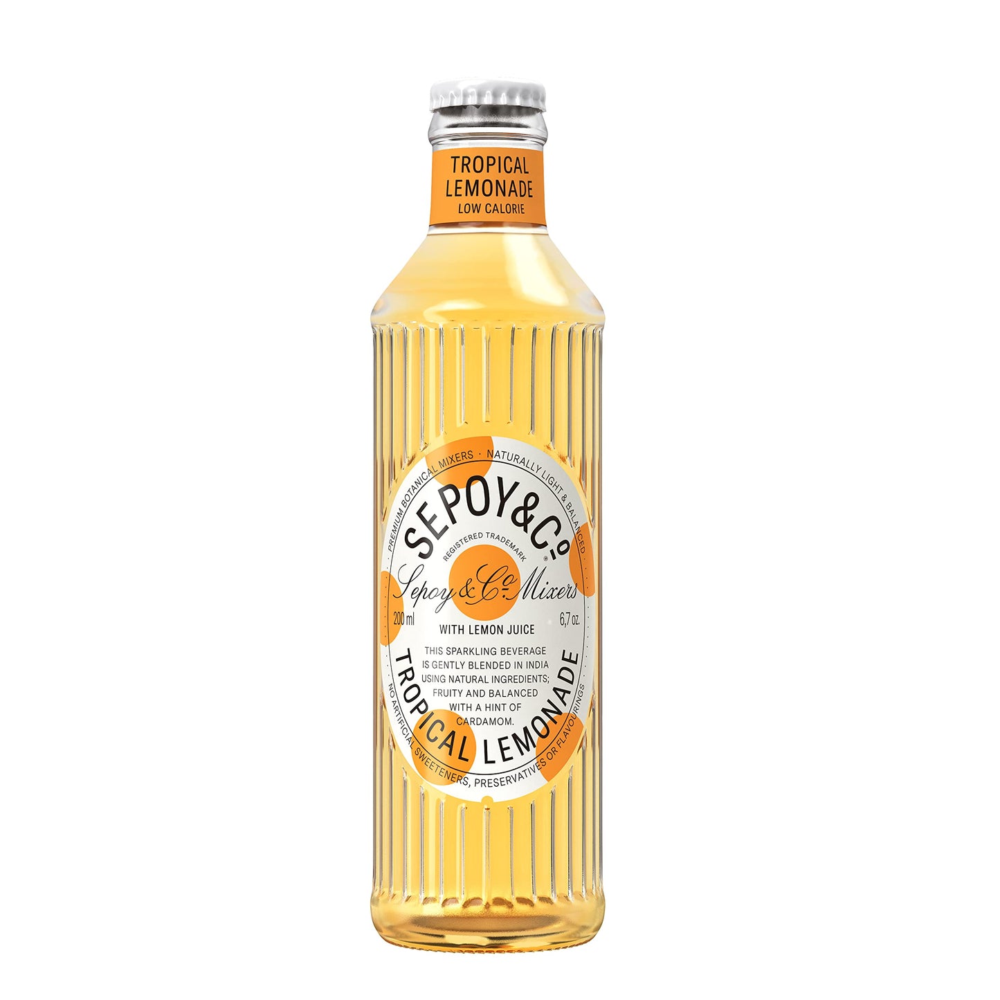 SEPOY & CO. Refreshing Tropical Lemonade - 6 x 200ml | Low Calorie, Less Sugar | Pure Himalayan Water, 100% Natural Ingredients & Italian Juice