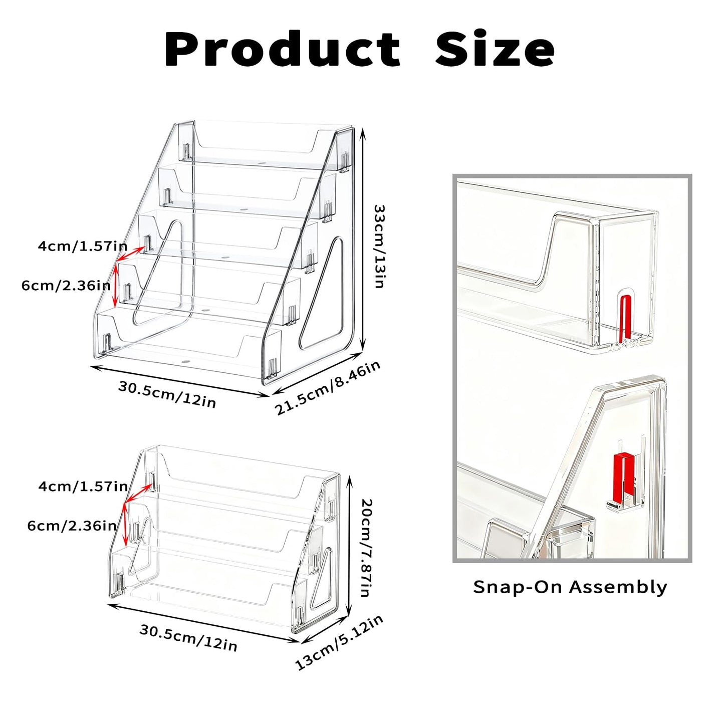 JWShang Card Display Stand, 5-Tier Clear PET Rack for Graded Cards, 2 Pack