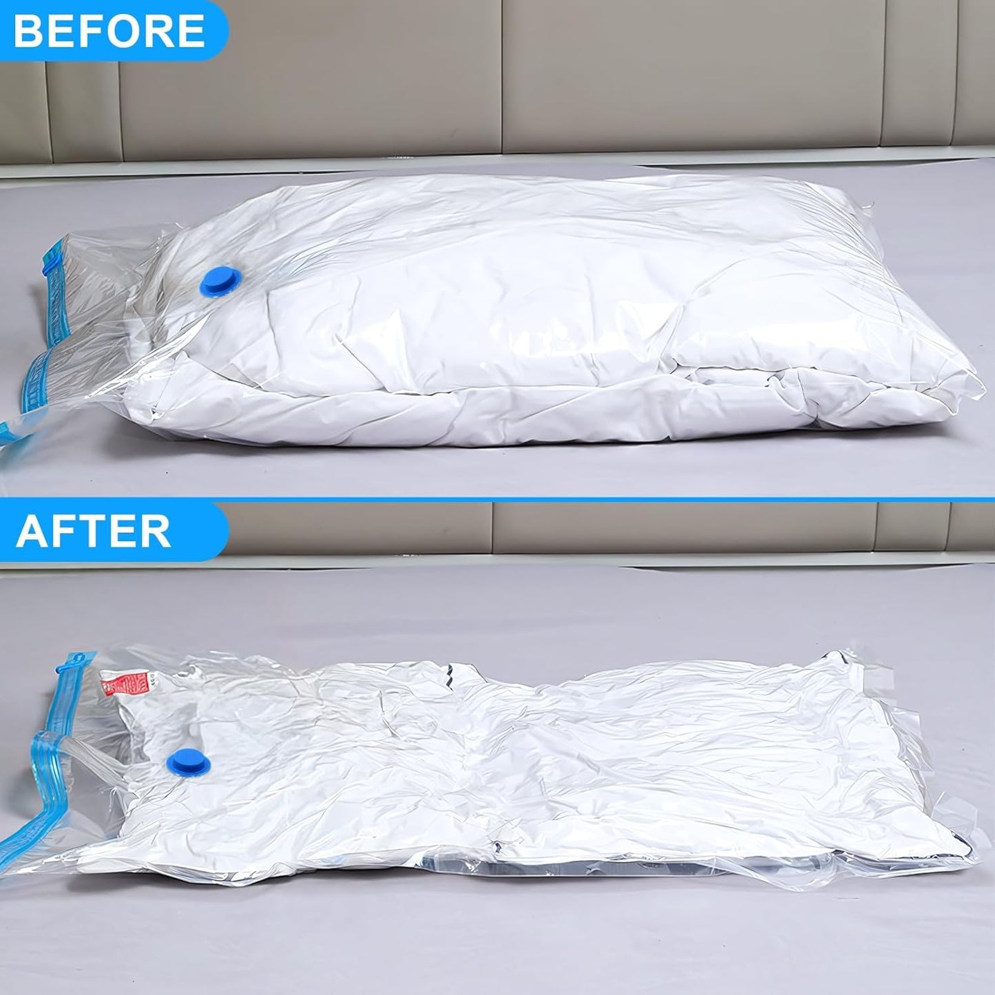 Vacuum Storage Bags 10 Jumbo Reusable Space Saver Bags with Electric Pump Compression Bags Sealer Bags Vacuum Sealed for Clothes Bedding Duvets