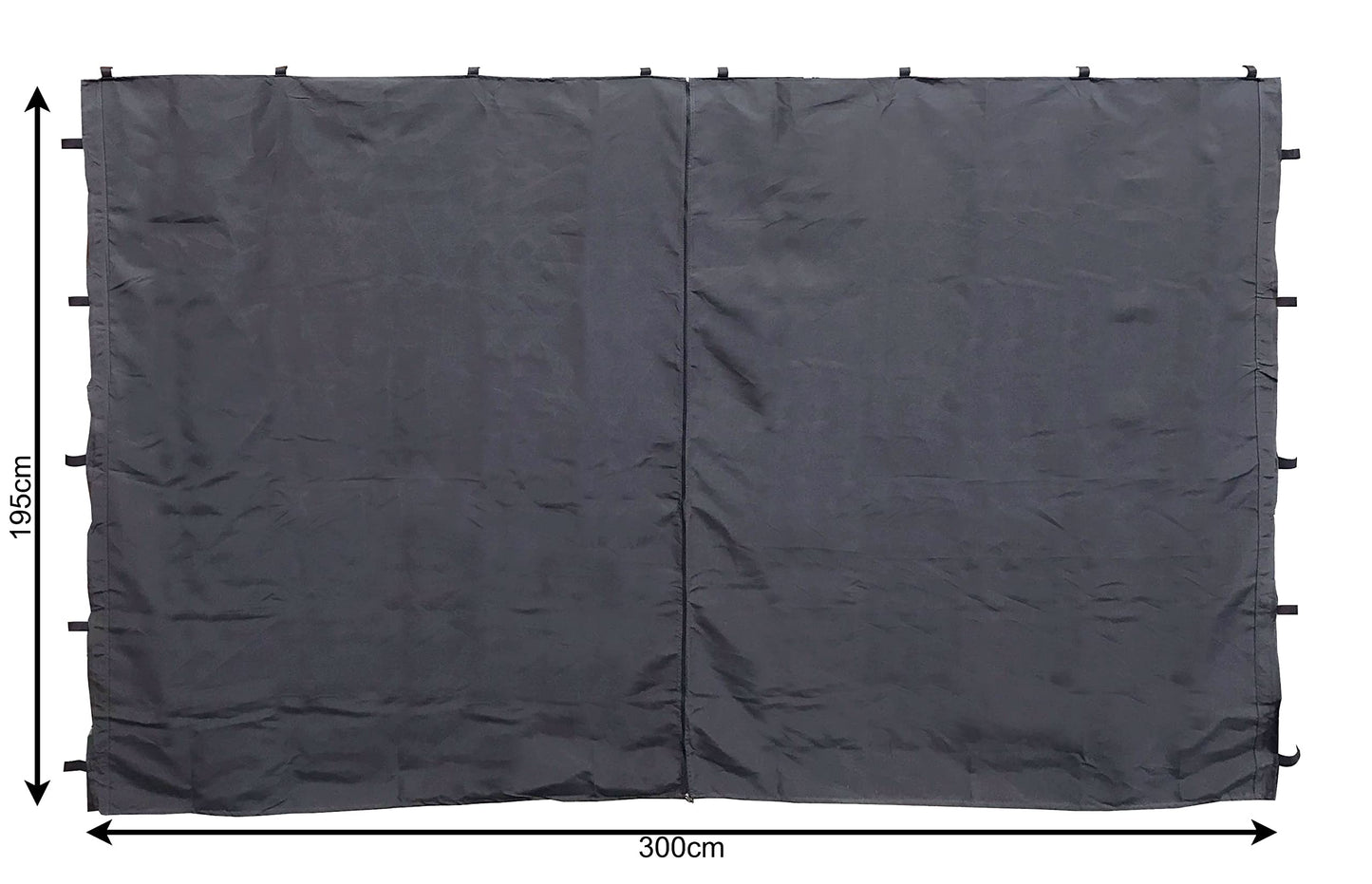 QUICK STAR 2 Side Panels with Zip for Gazebo 3x4m Pavilion Sidewall Anthracite RAL 7012