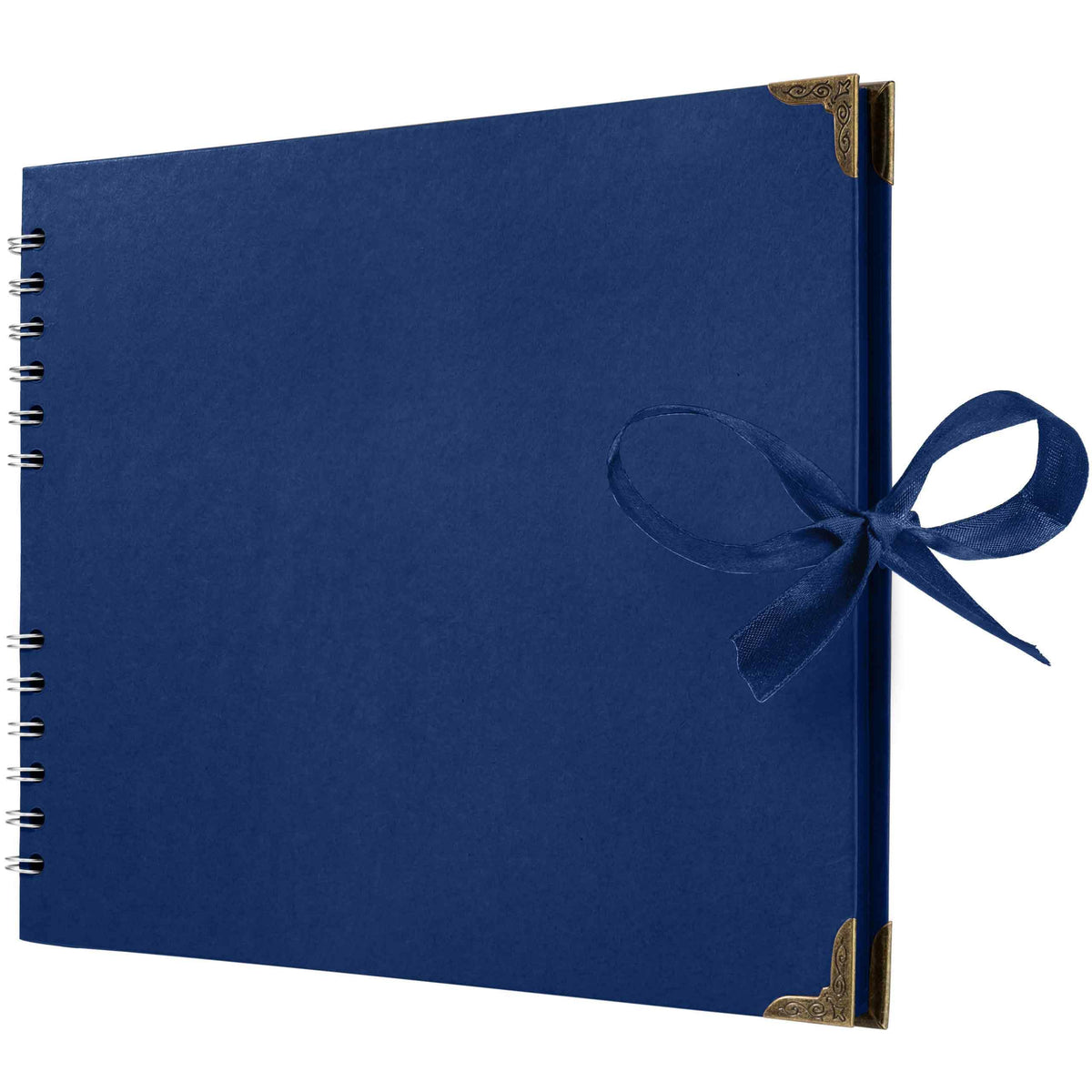 Bstorify Square Scrapbook Photo Albums 50 Pages (28 x 22 Cm) Blue Thick Paper, Hardcover, Ribbon Closure - Ideal for Your Scrapbooking Albums, Art &