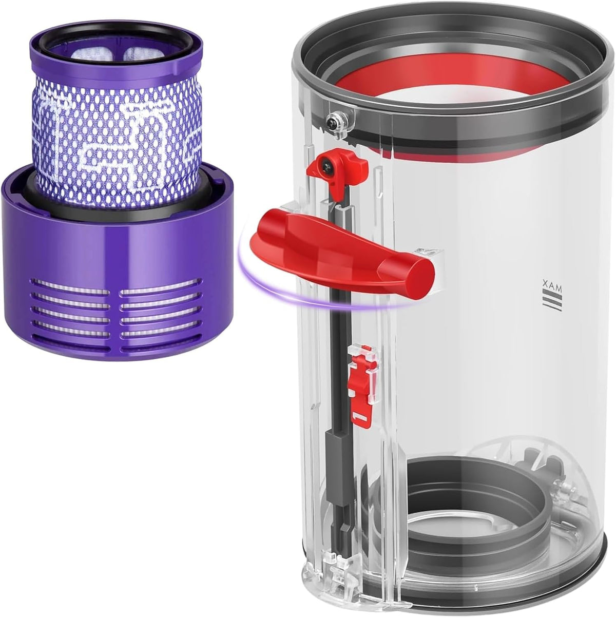 Dust Bin Replacement Compatible with Dyson Cyclone V10 Absolute V10 Animal V10 Animal Pro V10 Total Clean+SV12 Cordless Vacuum Cleaners,Canister