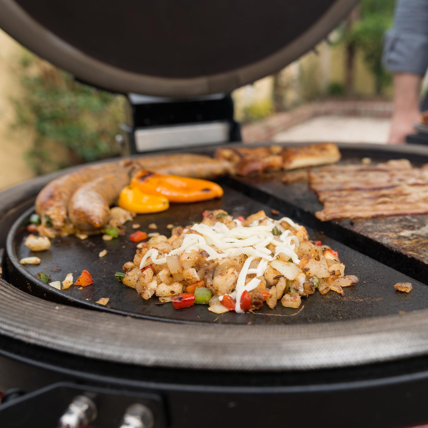 Kamado Joe KJ-HCIGRIDDLE Classic Joe - Half Moon Cast Iron Reversible Griddle Grill Accessory, Black