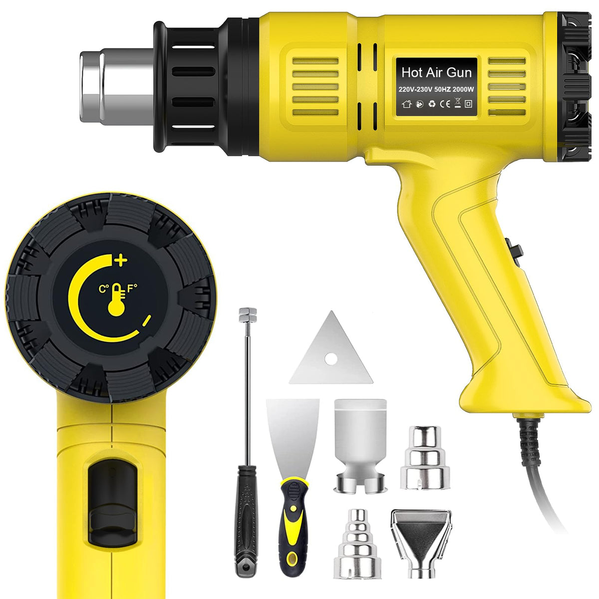 STEUGO 2000W Professional Hot Air Gun 142?~1112??60?- 600?? Variable Temperature Control with 2-Temp Settings, Overload Protection, Double Heating