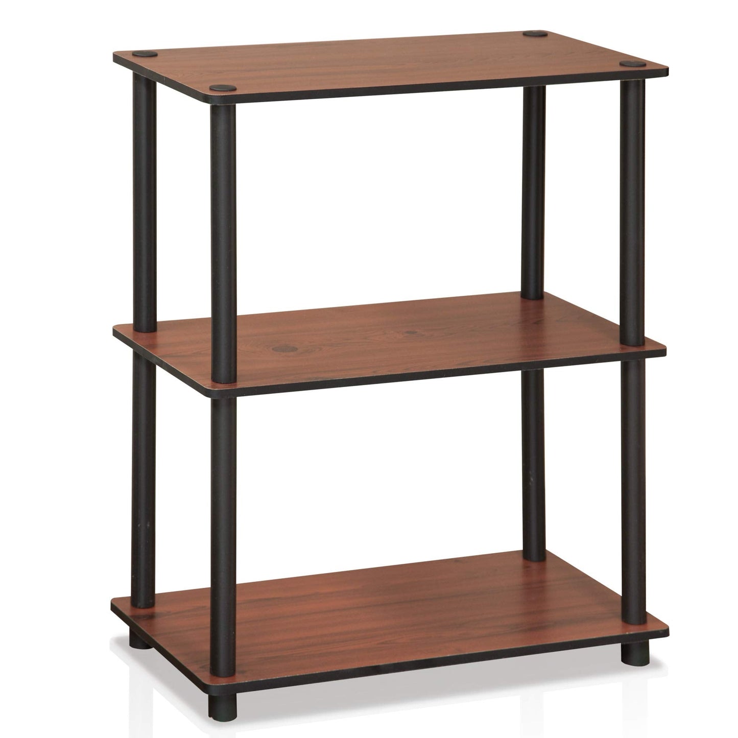 Furinno TURN-N-TUBE Storage Shelves, 3-Tier Book Shelf, Corner Shelf, Toolless Open Shelves, for Organization and Storage, Living Room, Bedroom