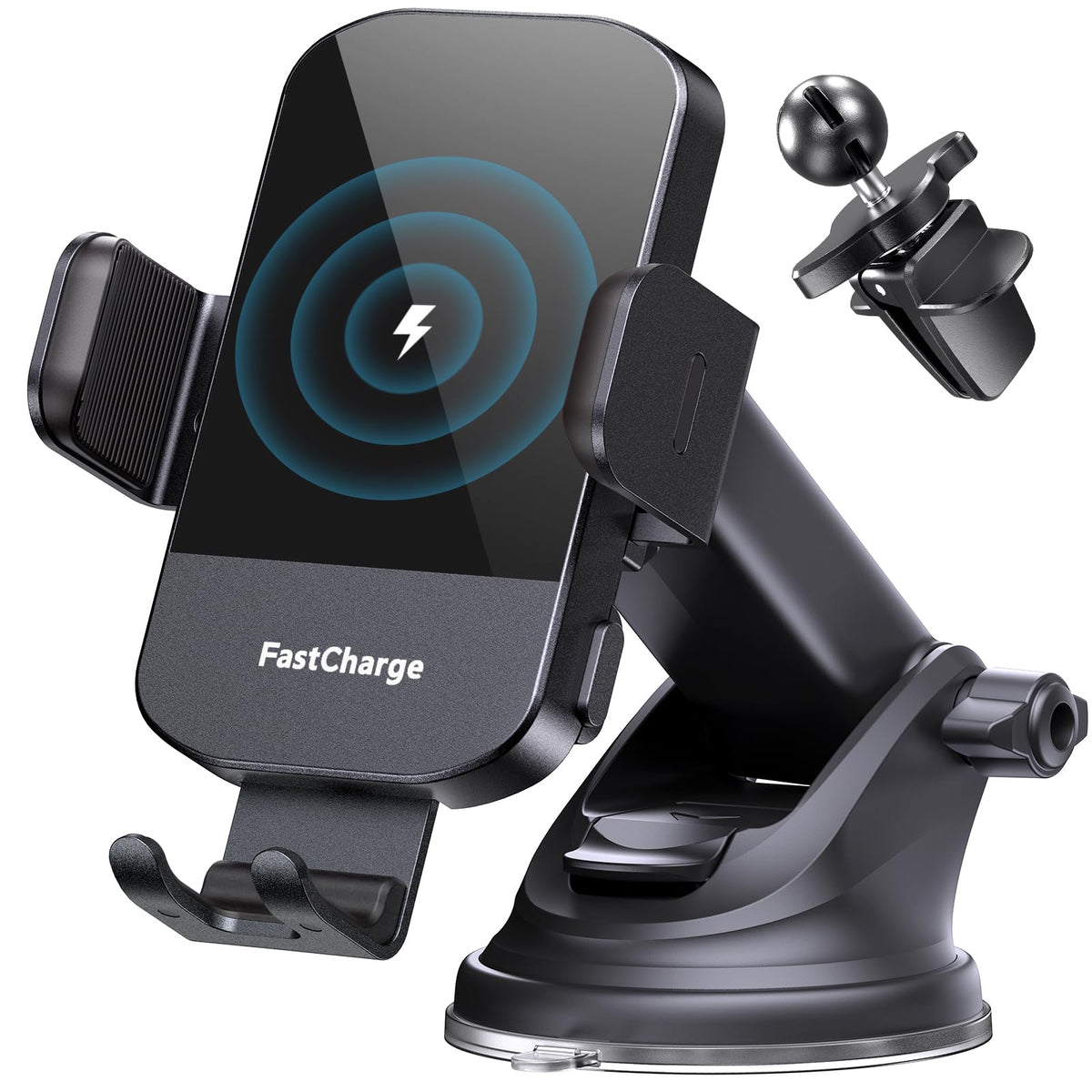 CHGeek Wireless Car Charger, 15W Fast Charging Auto Clamping Car Charger Phone Mount Phone Holder fit for iPhone 16 15 14 13 12 Pro Max 11 XR XS,