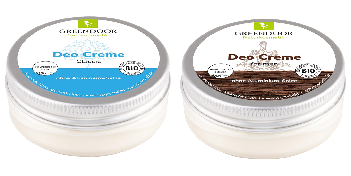 Greendoor Deo Partner Set, Economy Set Deodorant Cream Classic and Deodorant Cream Men, 24 Hours Effective, without