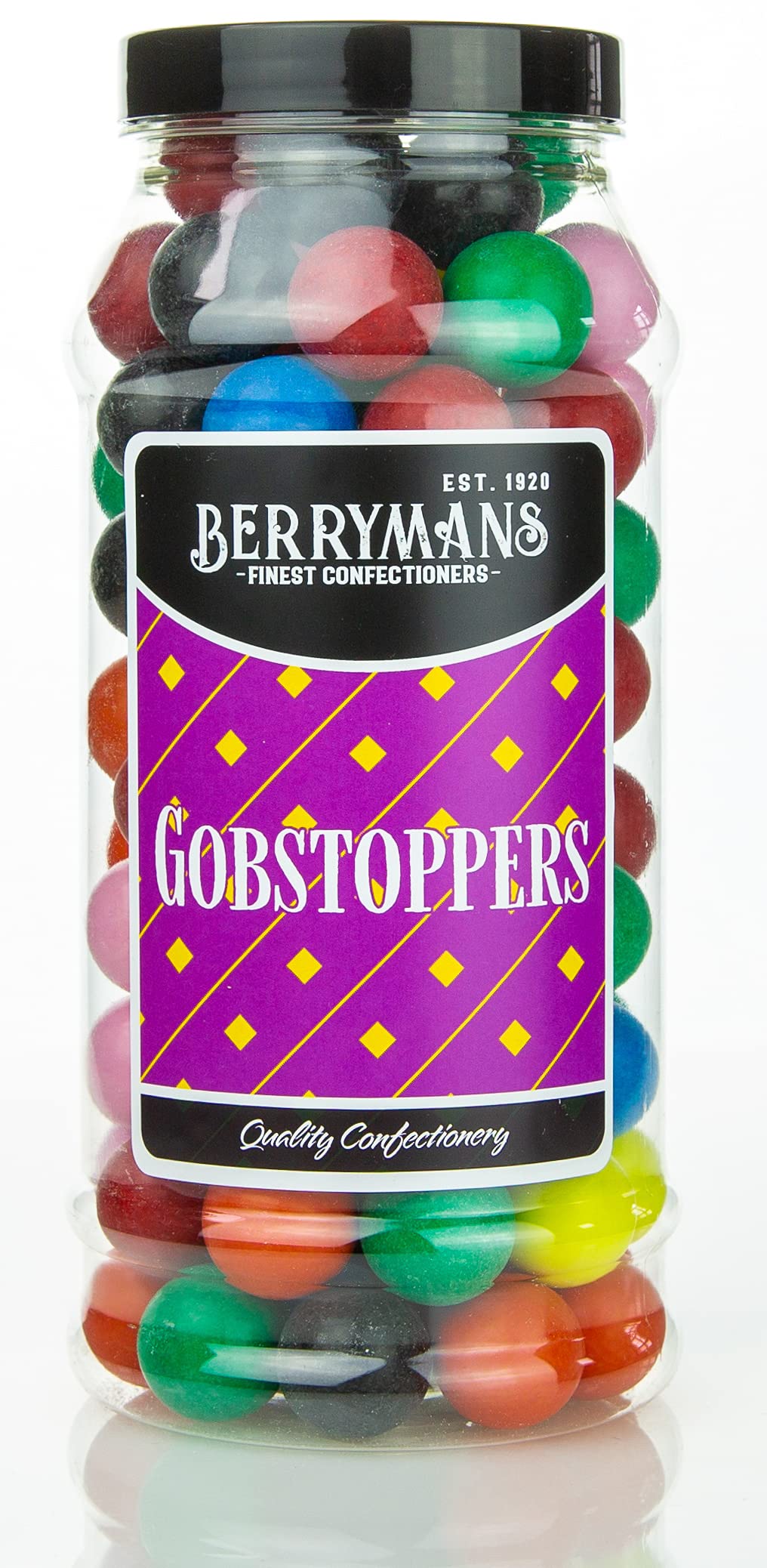Original Gobstoppers Retro Sweets Gift Jar by Berrymans Sweet Shop - Classic Sweets, Traditional Taste.