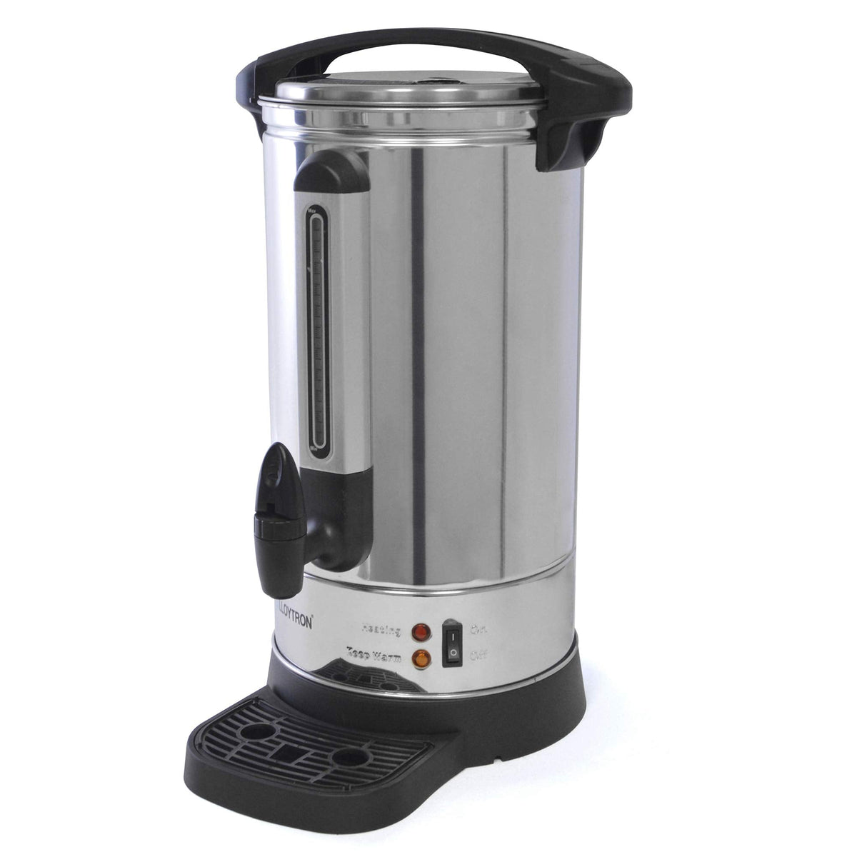 LLOYTRON 10 Litre 1500w Stainless Steel Catering Urn / Water Boiler / Anti-drip Tap / Water Level Indicator / Drip Tray / Auto Re-boil Temperature
