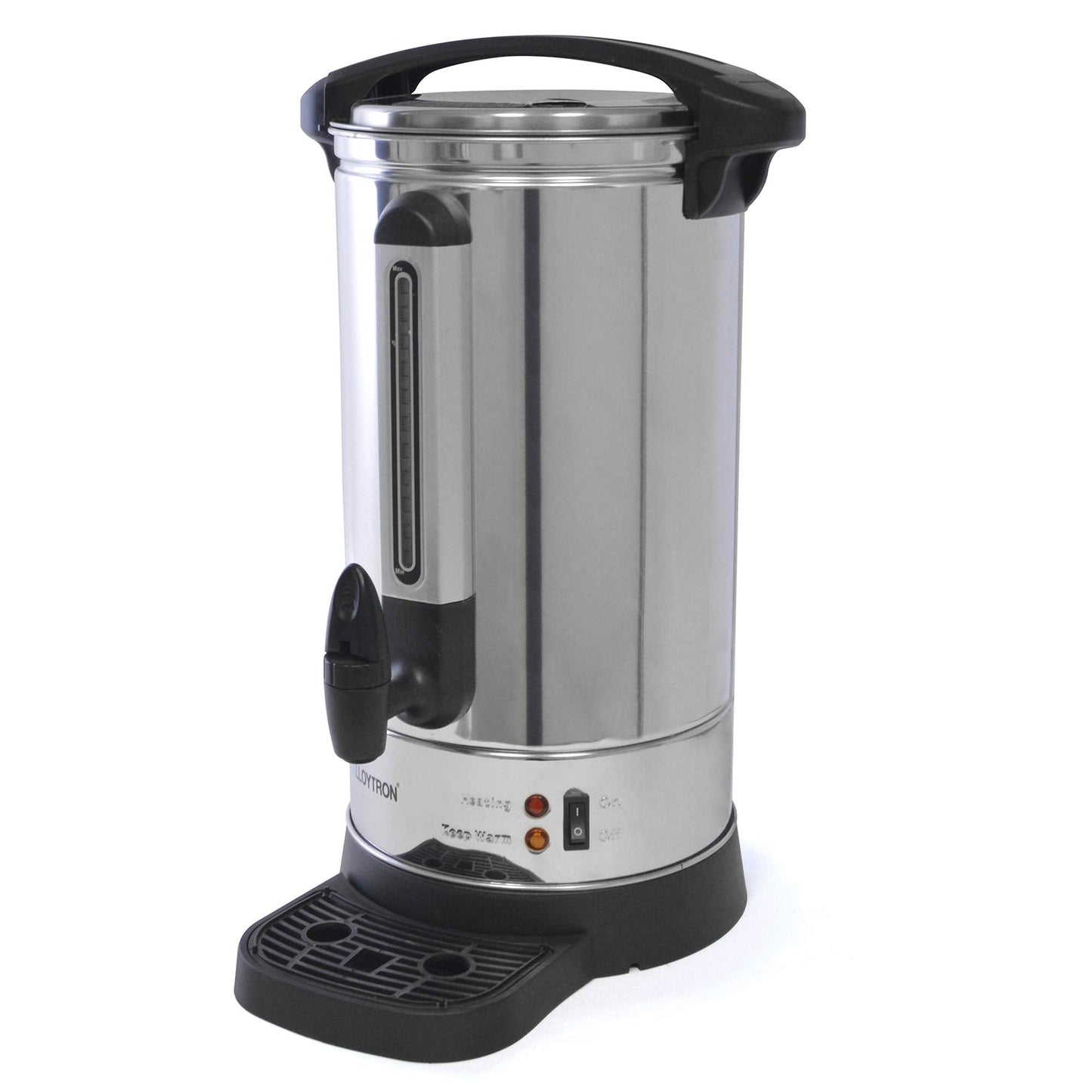 LLOYTRON 10 Litre 1500w Stainless Steel Catering Urn / Water Boiler / Anti-drip Tap / Water Level Indicator / Drip Tray / Auto Re-boil Temperature