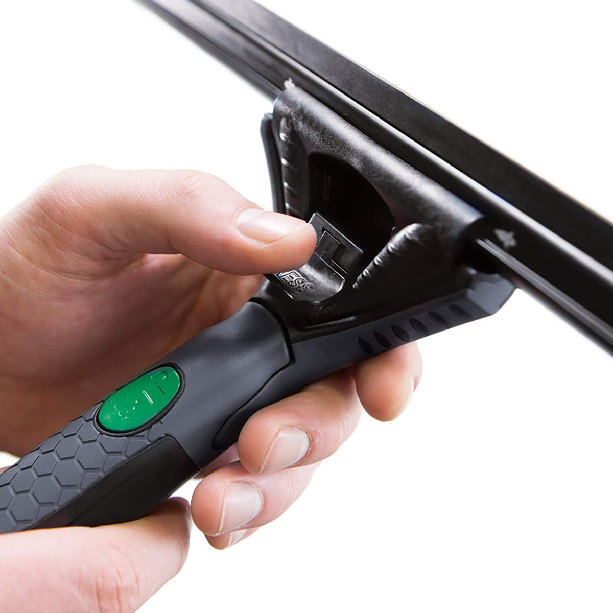 UNGER ErgoTec Ninja Squeegee 40 30cm - Large Squeegee Blade, Aluminium Channel & Rubber Grip Handle - Professional & DIY Window & Glass Cleaning