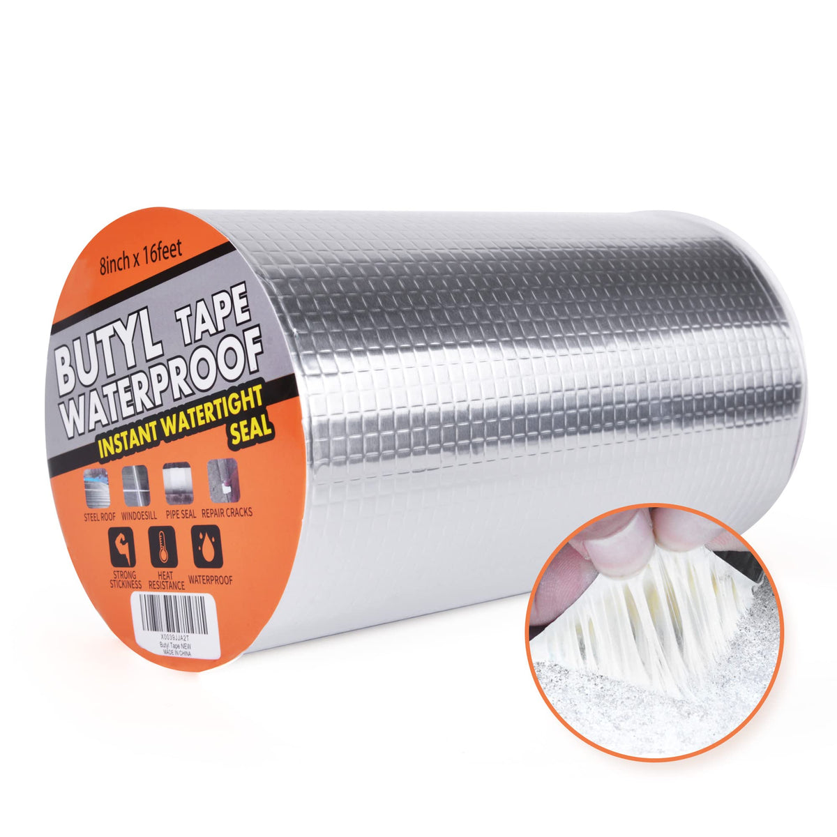 TAPEBEAR Butyl Tape for Roof and Leak Repair, Waterproof Sealing Tape Silver Aluminum Tape for RV Repair, Window, Glass, Silicone & EDPM Patching Pipe