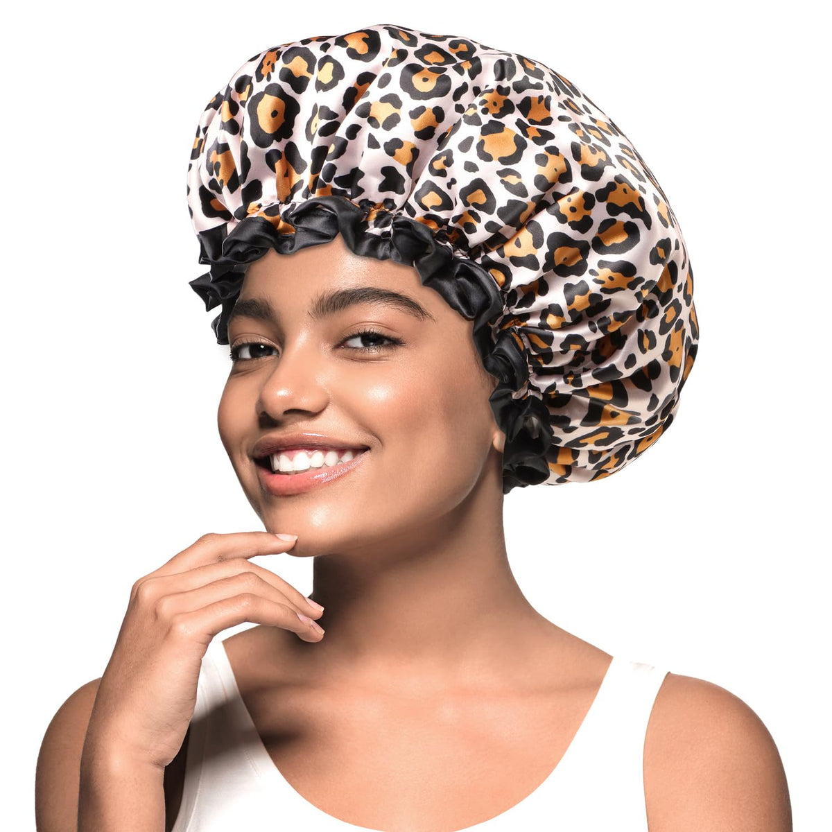 mikimini Shower Cap for Women Fashion-Forward, with Double Layer, Waterproof, Reusable, Bath Hat for Short to Medium Hair - Express Unique Style with