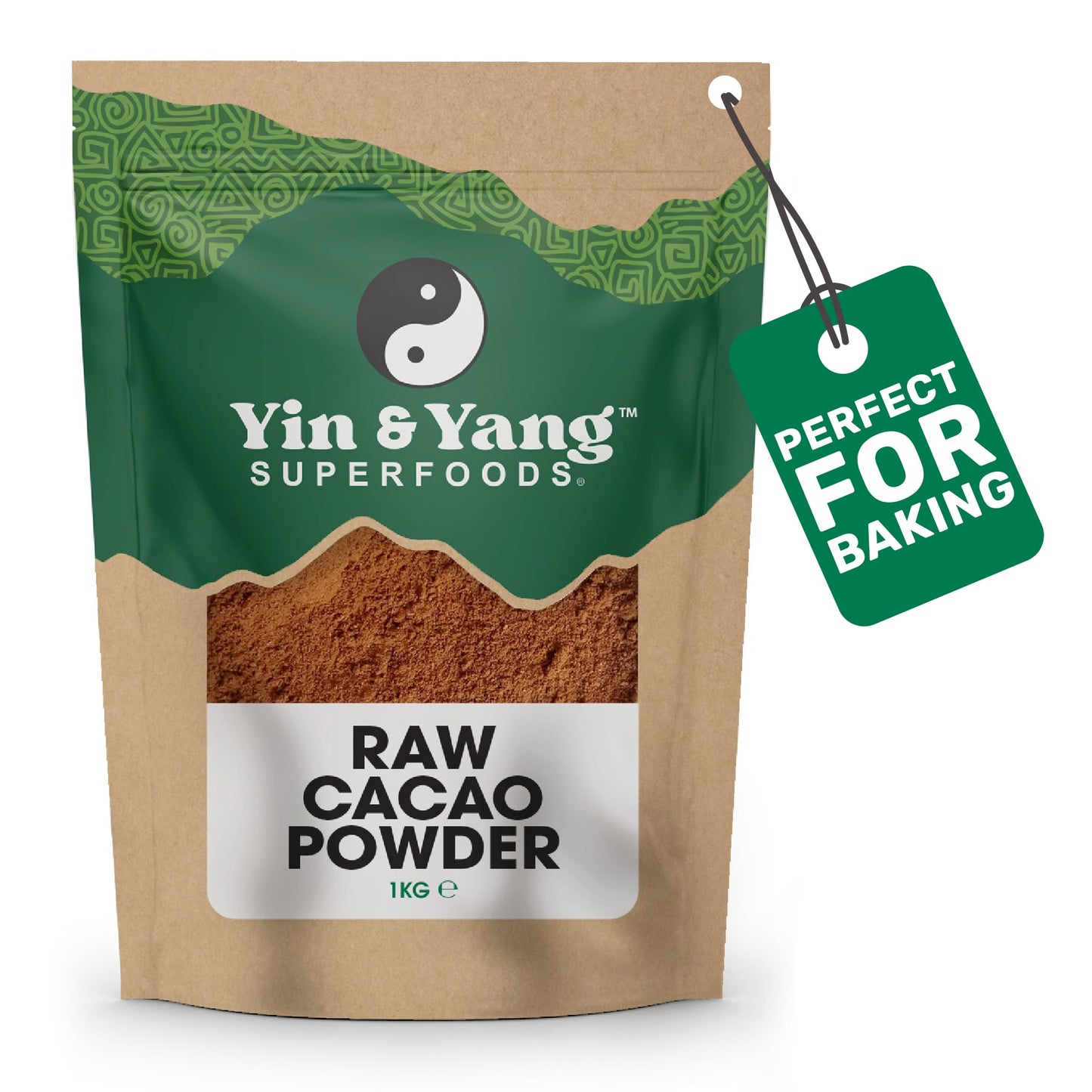 Cacao Powder 1kg, by Yin & Yang Superfoods. Pure and Raw, 100% Natural, High in Fibre and Protein, GMO and Palm Oil Free - Ethically Sourced