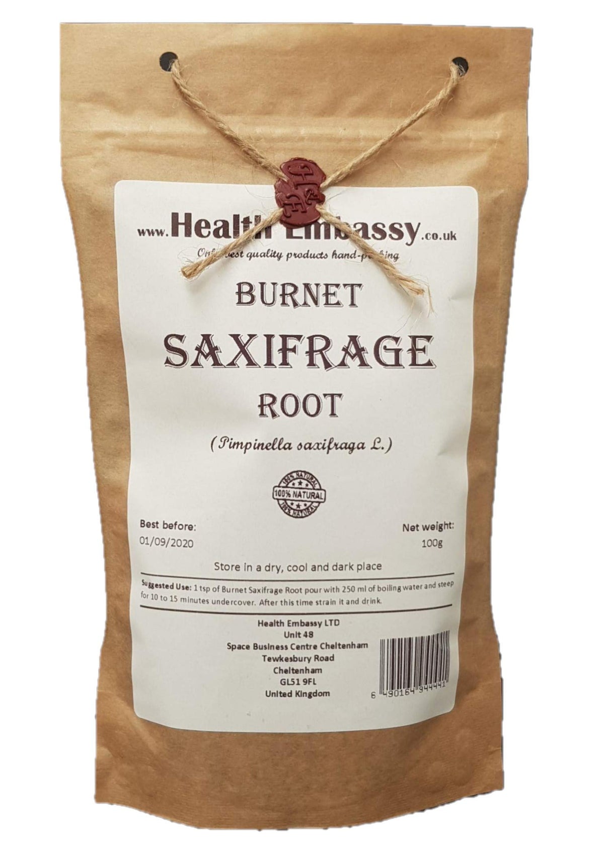 Health Embassy Burnet Saxifrage Root Tea | Pimpinella Saxifraga L | 100g