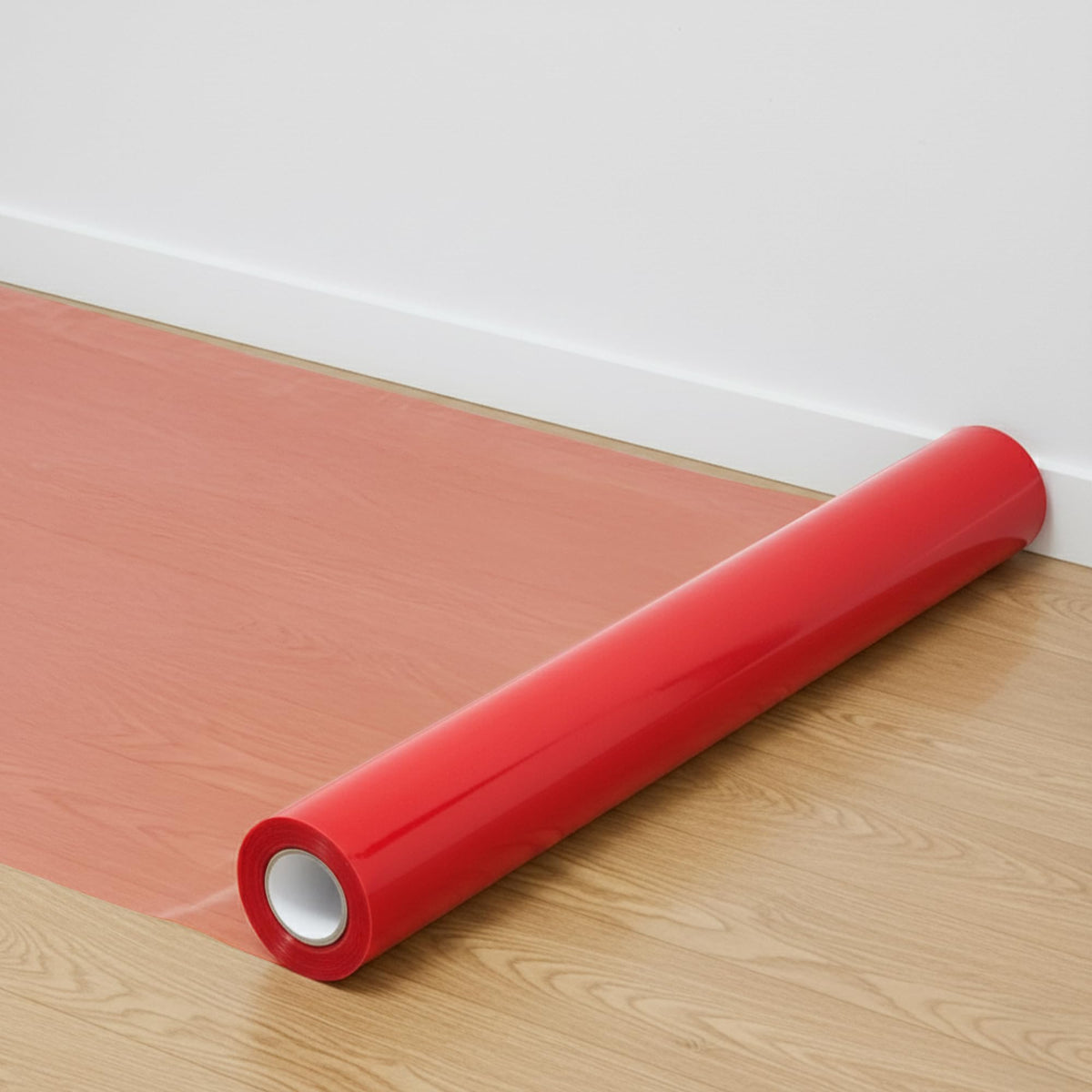 WINSOME Floor Protector Roll Hard Floor Protection Sticky Back Plastic Clear - DIY Dust Sheet Cover for Decorating and Painting - Non Slip and