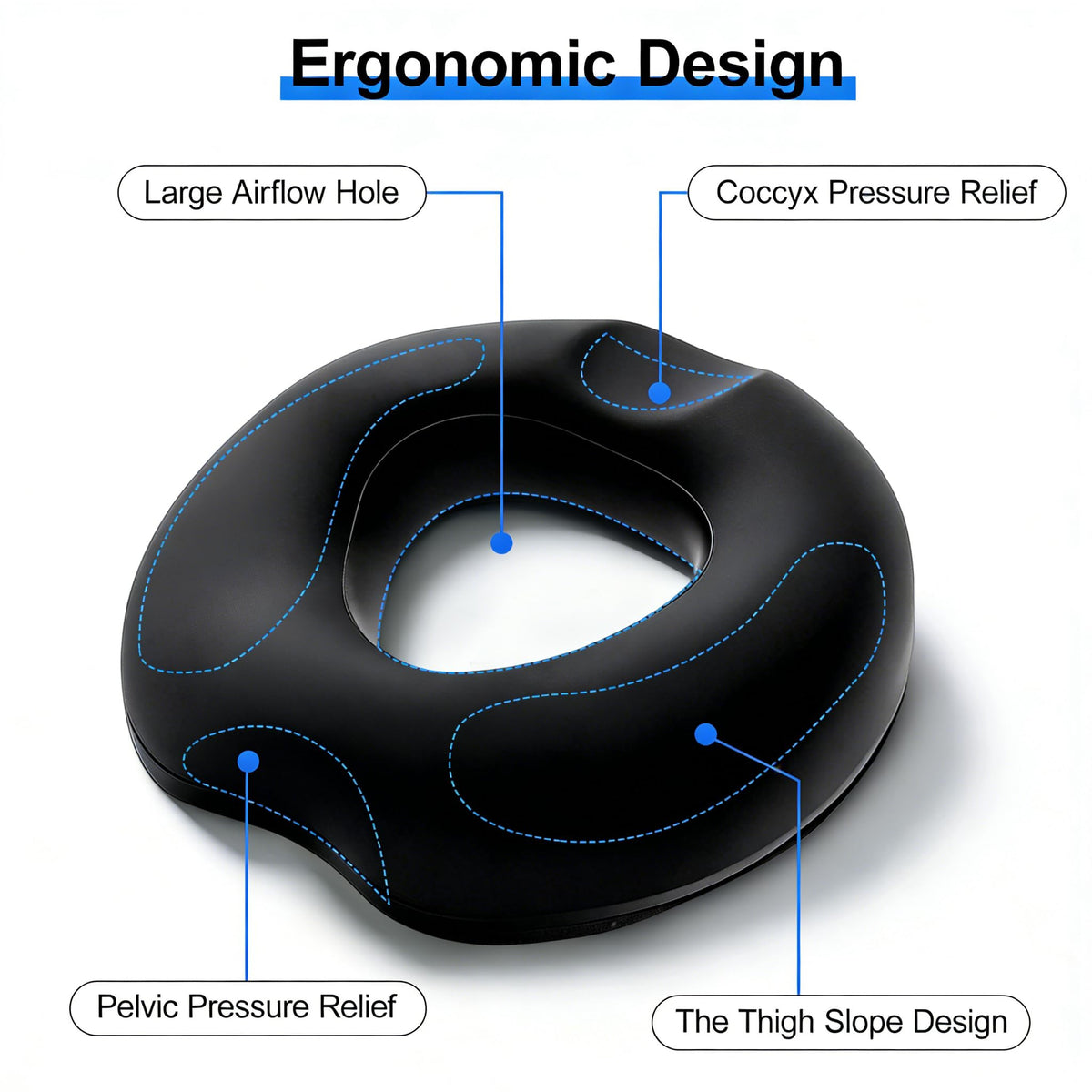 FALSKT Donut Cushion Coccyx Cushion for Tailbone Pain Relief Hemorrhoids