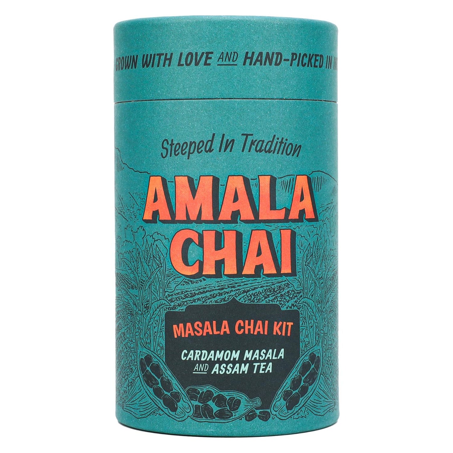 Amala Chai Authentic Masala Chai Kit - Cardamom Masala & Single-Origin Assam Tea, 15 Cups | Handcrafted, Ethically Sourced, Supports Farming